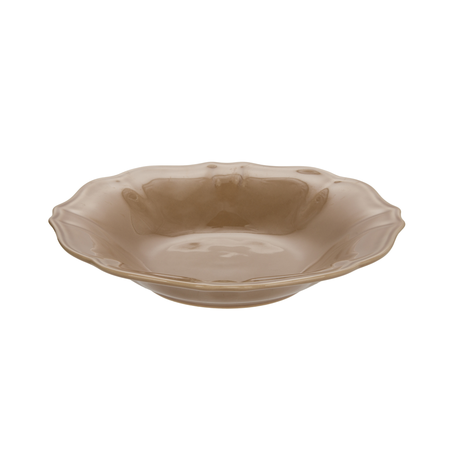 Piatto fondo 22 cm ceramica Baroque tortora
