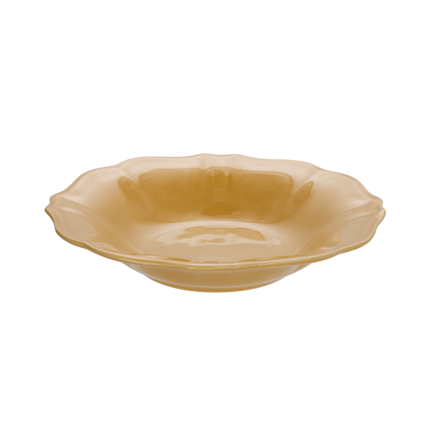 Piatto fondo 22 cm ceramica Baroque ocra