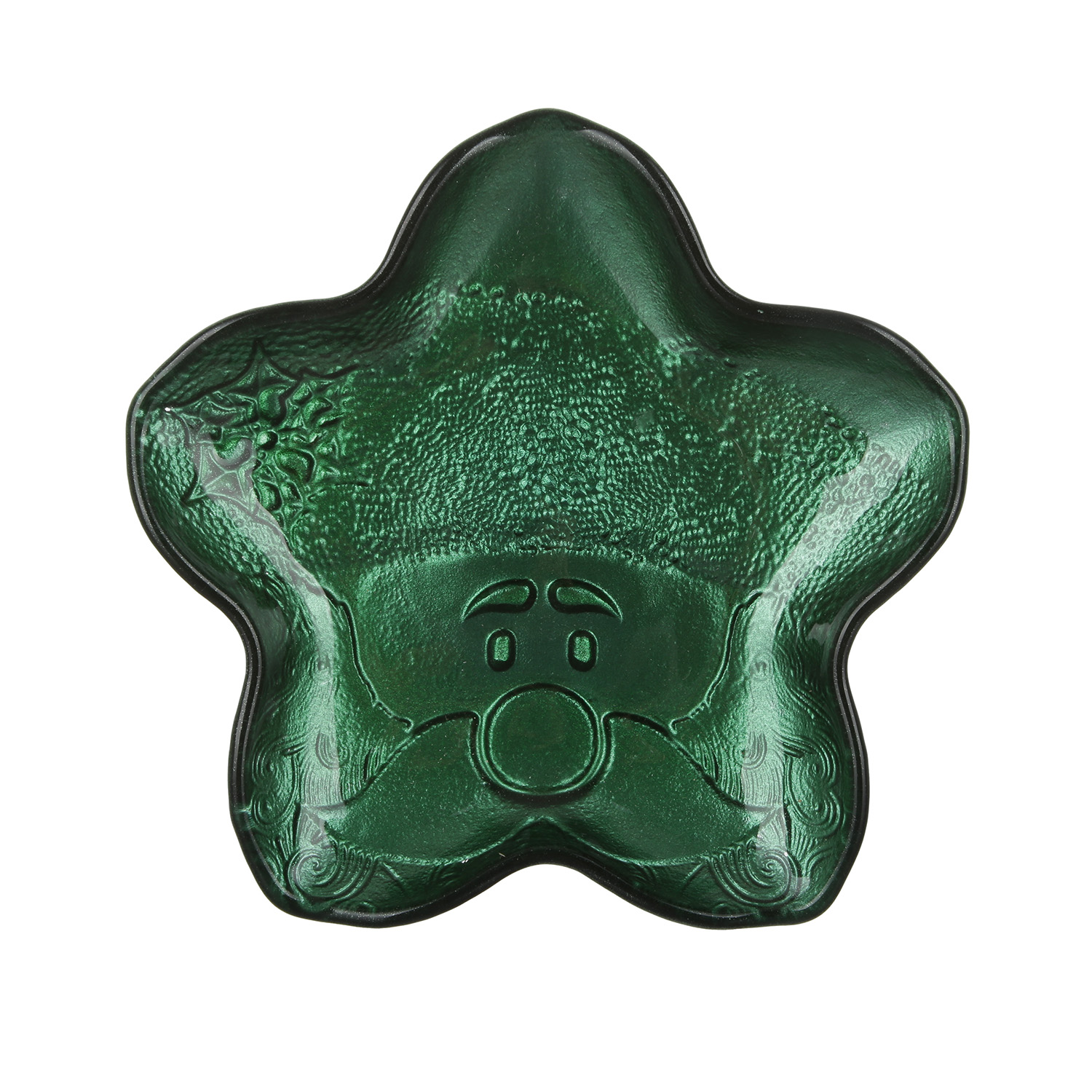 Ciotolina Babbo Natale in vetro 15 cm verde natalizia