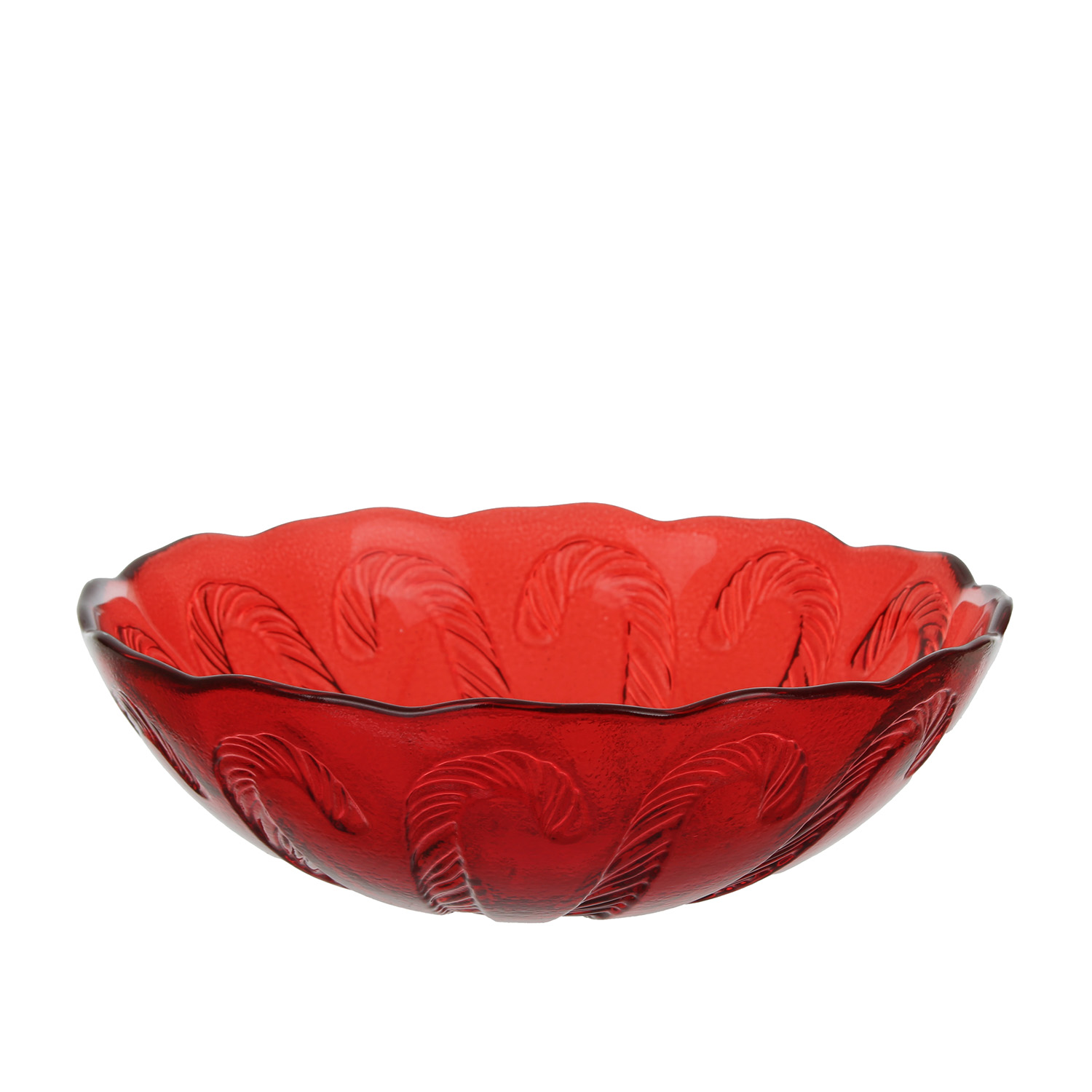 Ciotolina rossa in vetro 16 cm natalizia