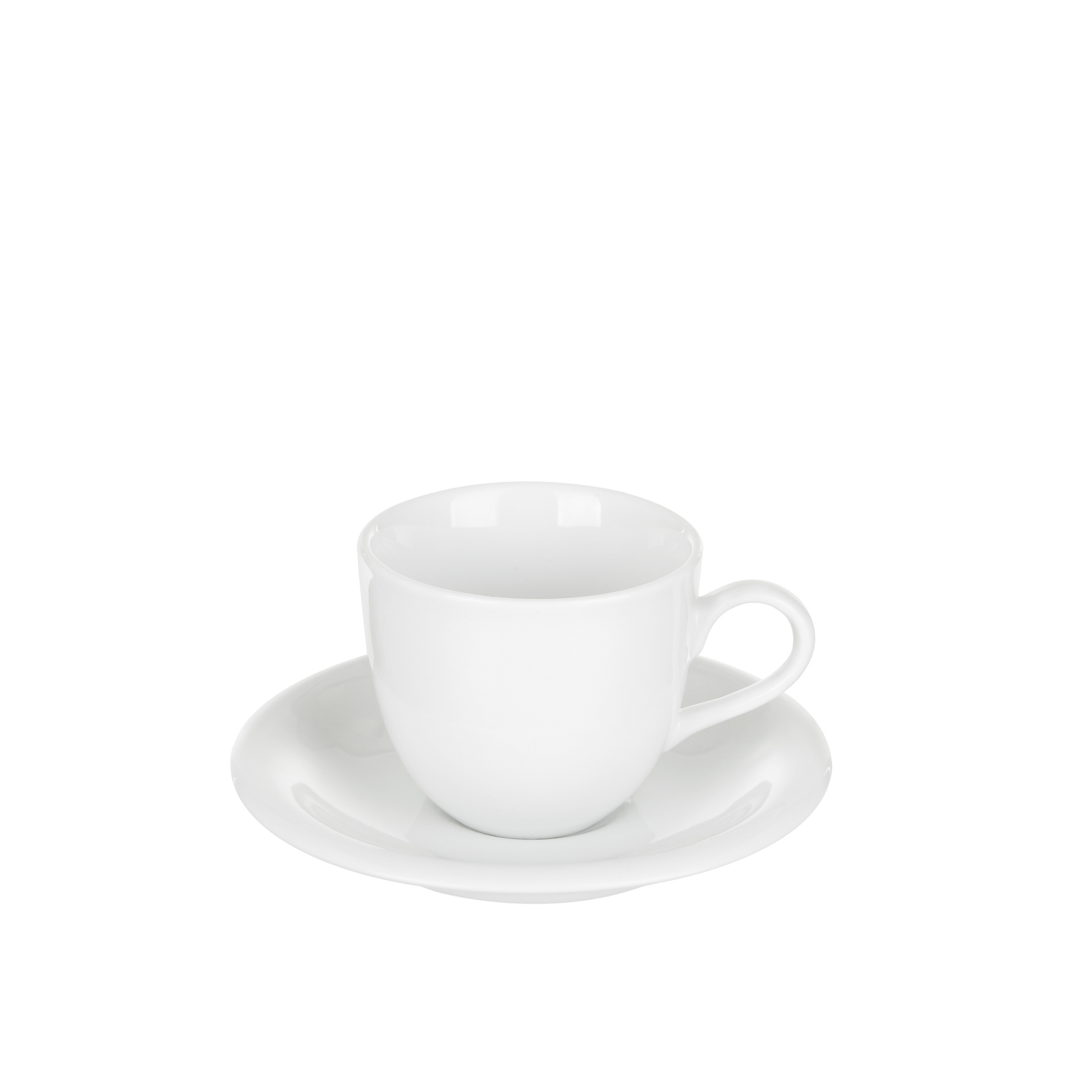 Tazzina caffè in porcellana bianca con piattino