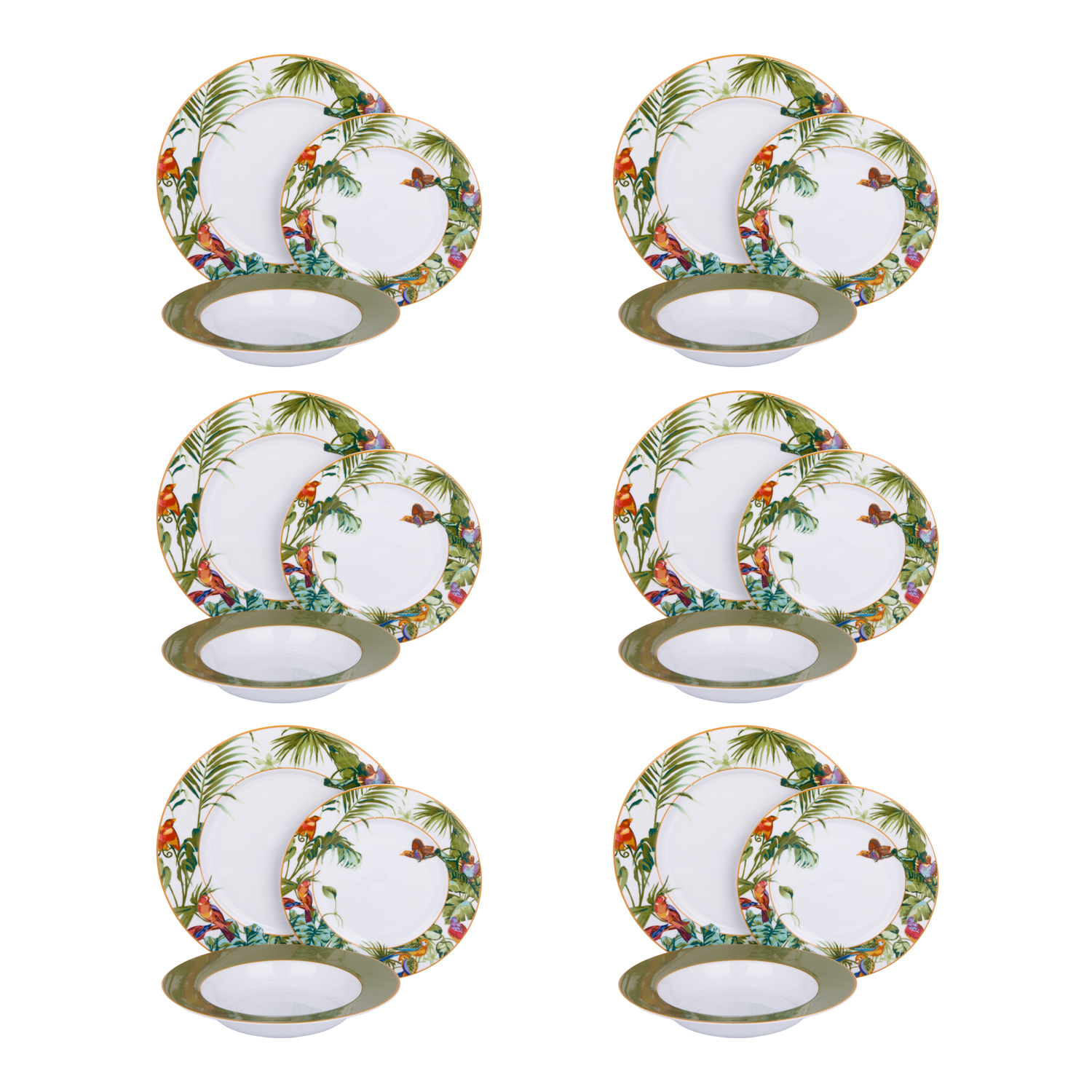 Servizio 18 piatti porcellana Exotica