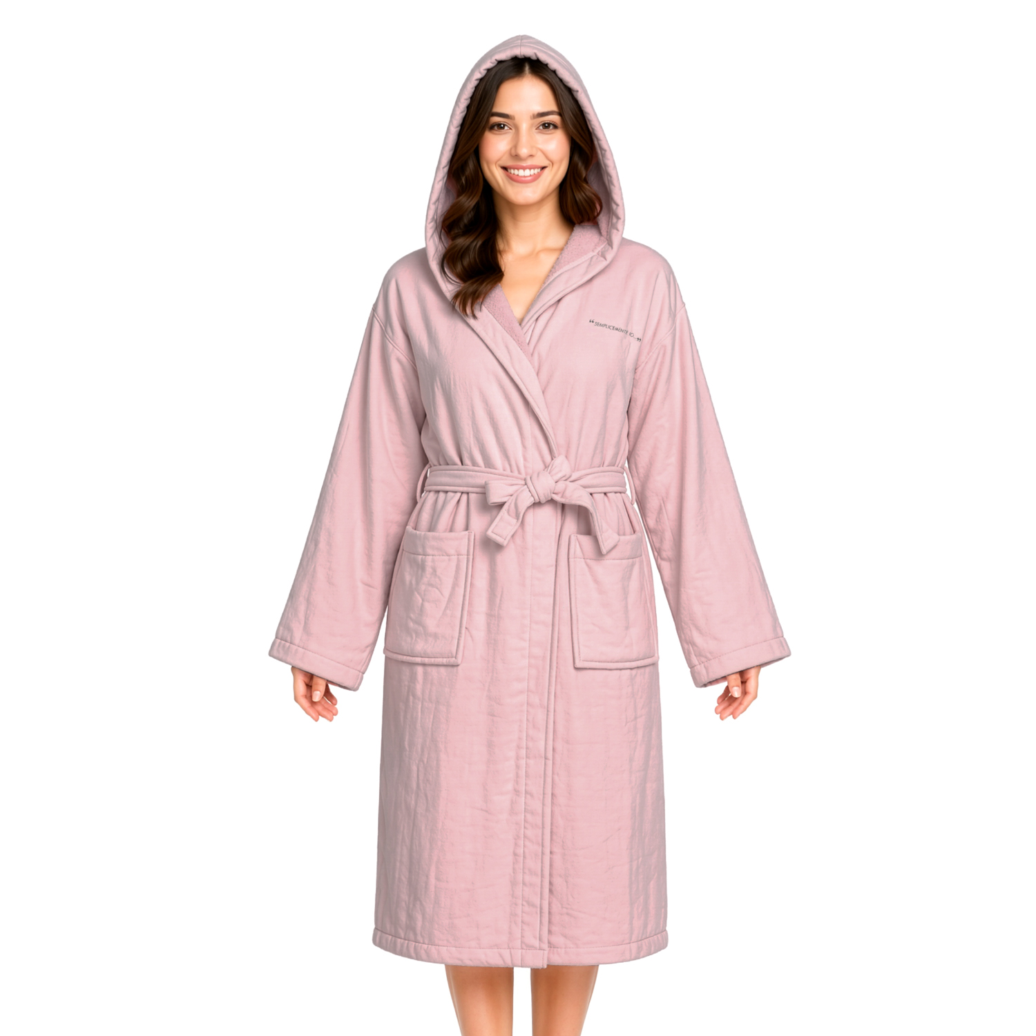 Accappatoio cotone S/M Quotes malva