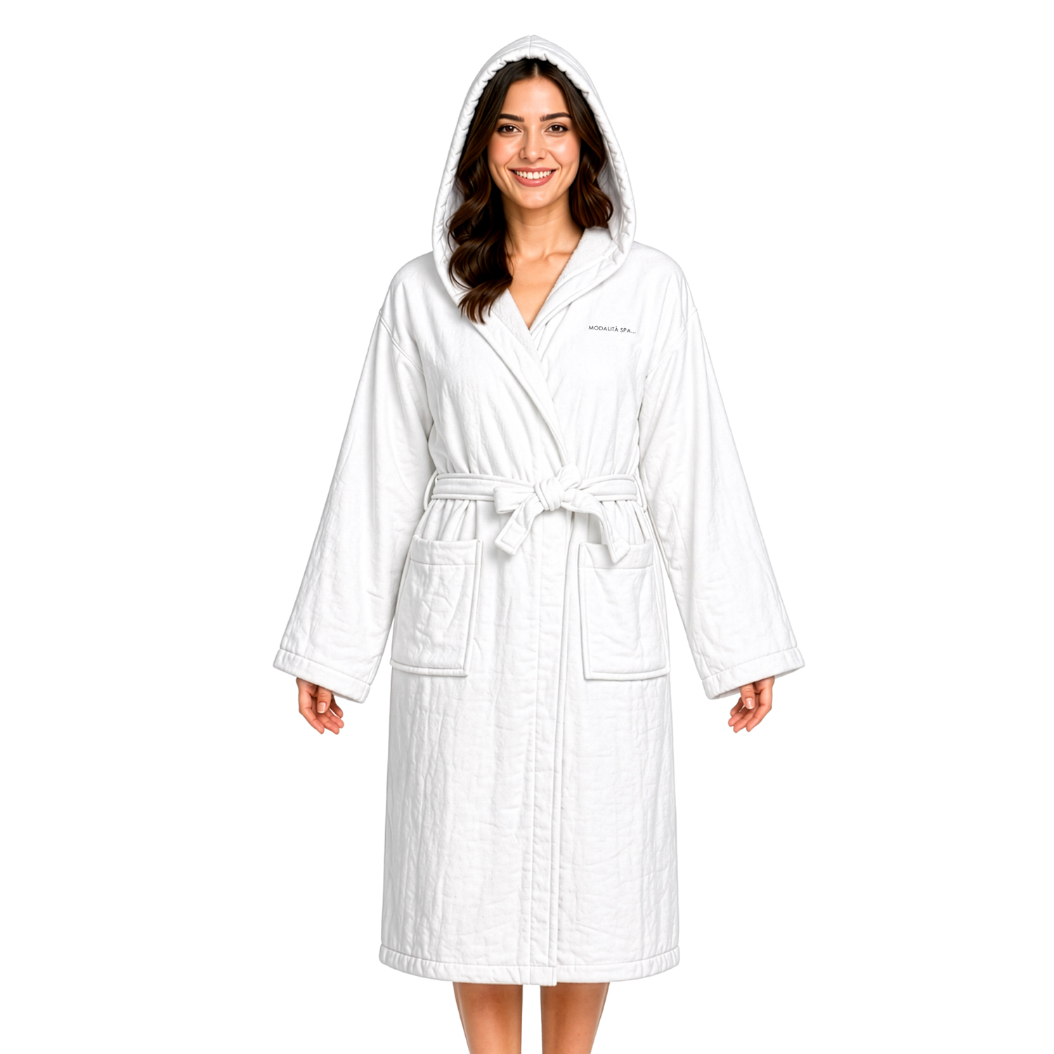 Accappatoio cotone S/M Quotes bianco