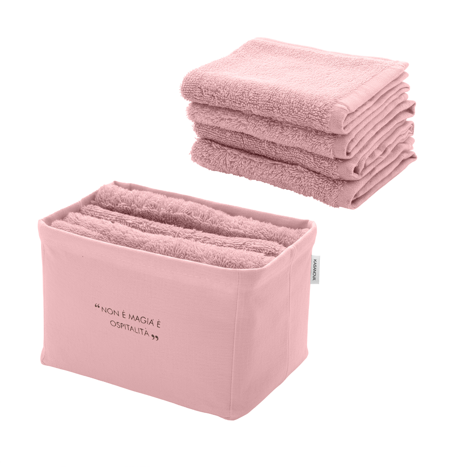 Set 4 lavette 30x30 cm cotone Quotes malva