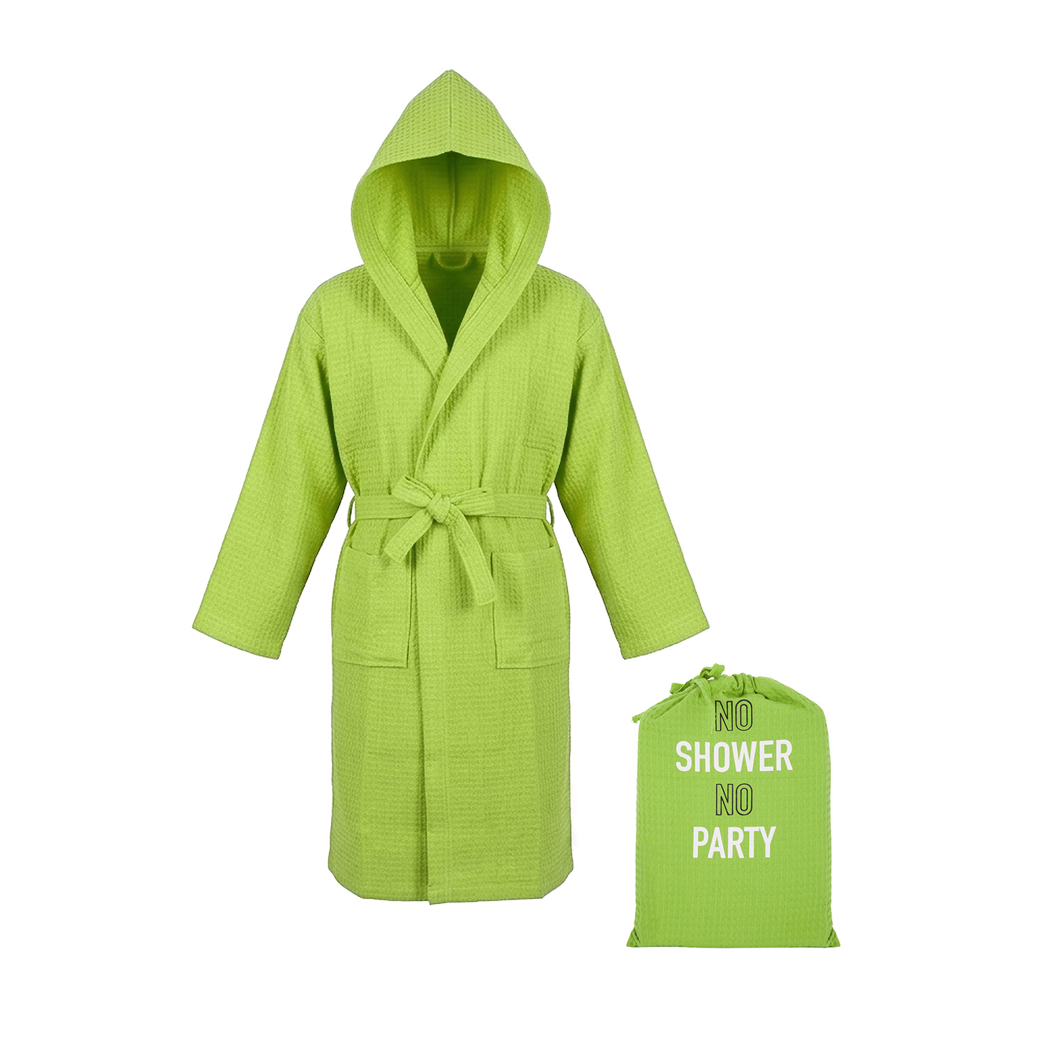 Accappatoio nido d'ape S/M verde No shower no party