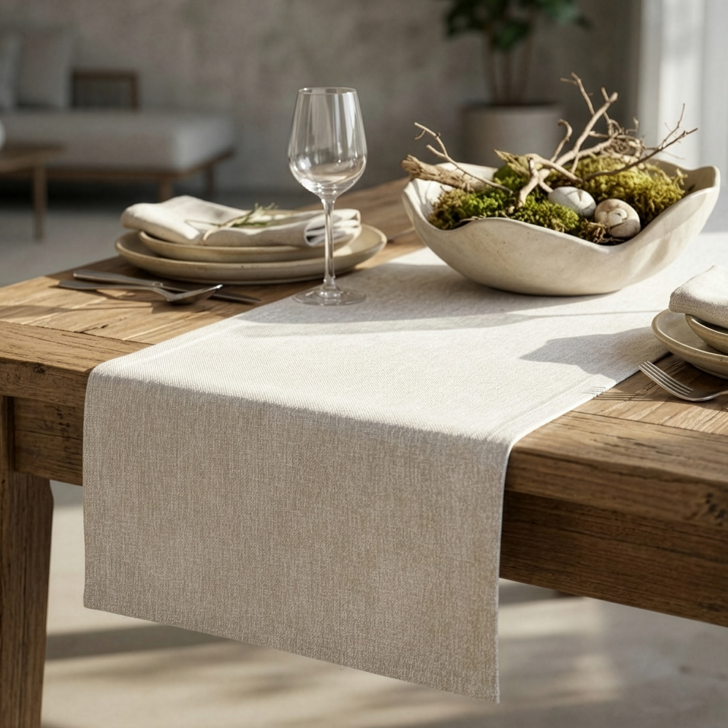 Runner antimacchia 40x120 cm Chambray beige