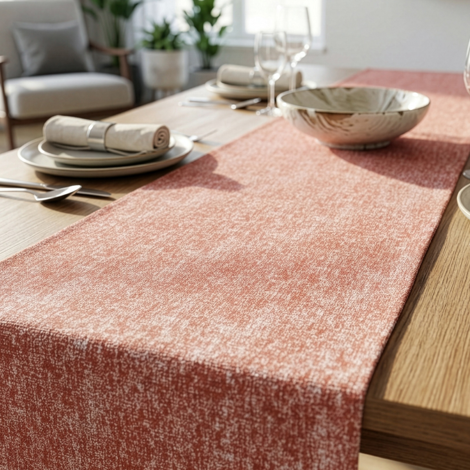 Runner antimacchia 40x120 cm Chambray rosso