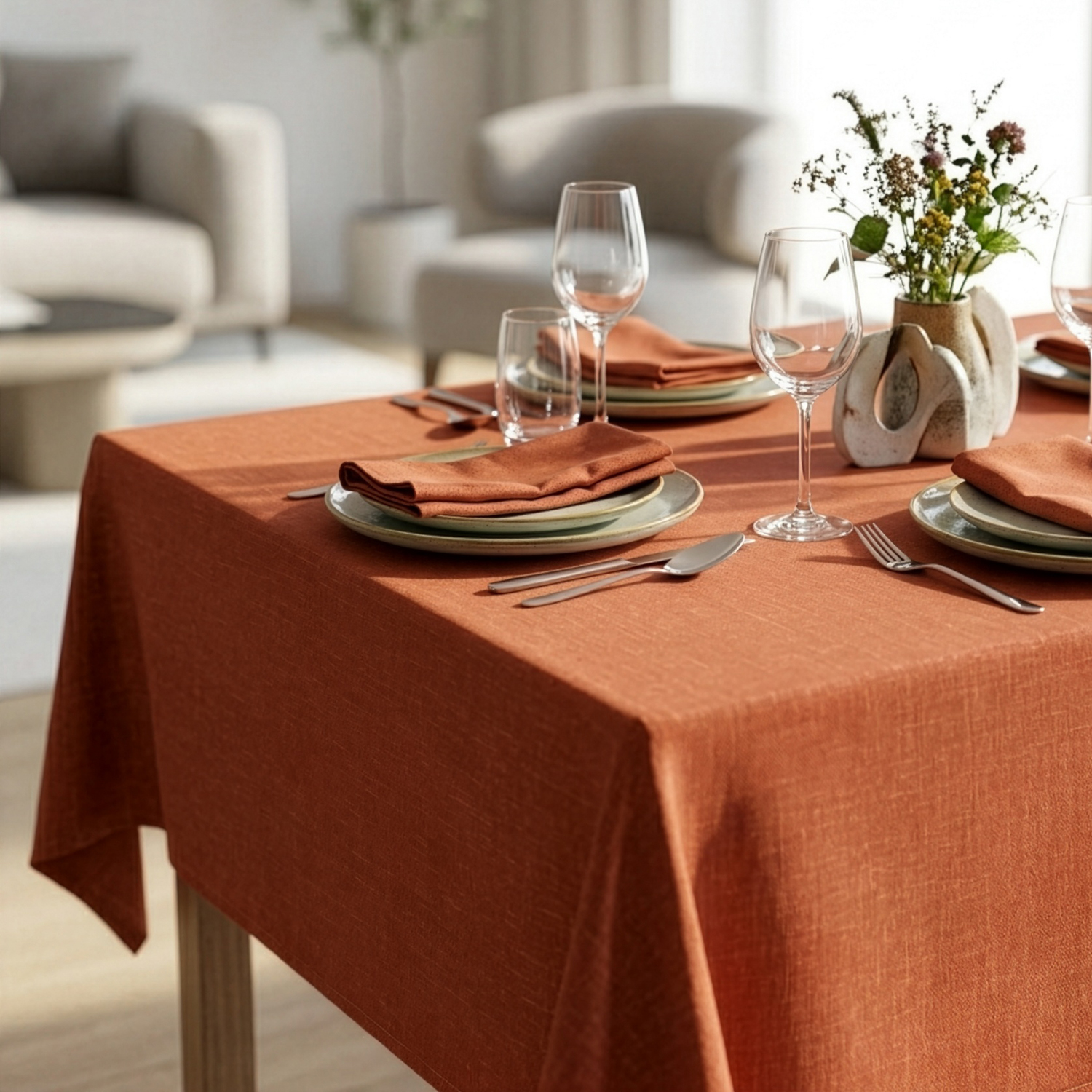 Tovaglia 140x300 cm Loneta rosso