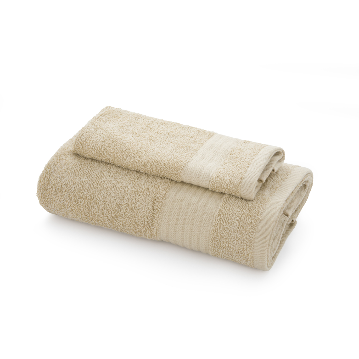 Coppia asciugamani viso e ospite spugna beige