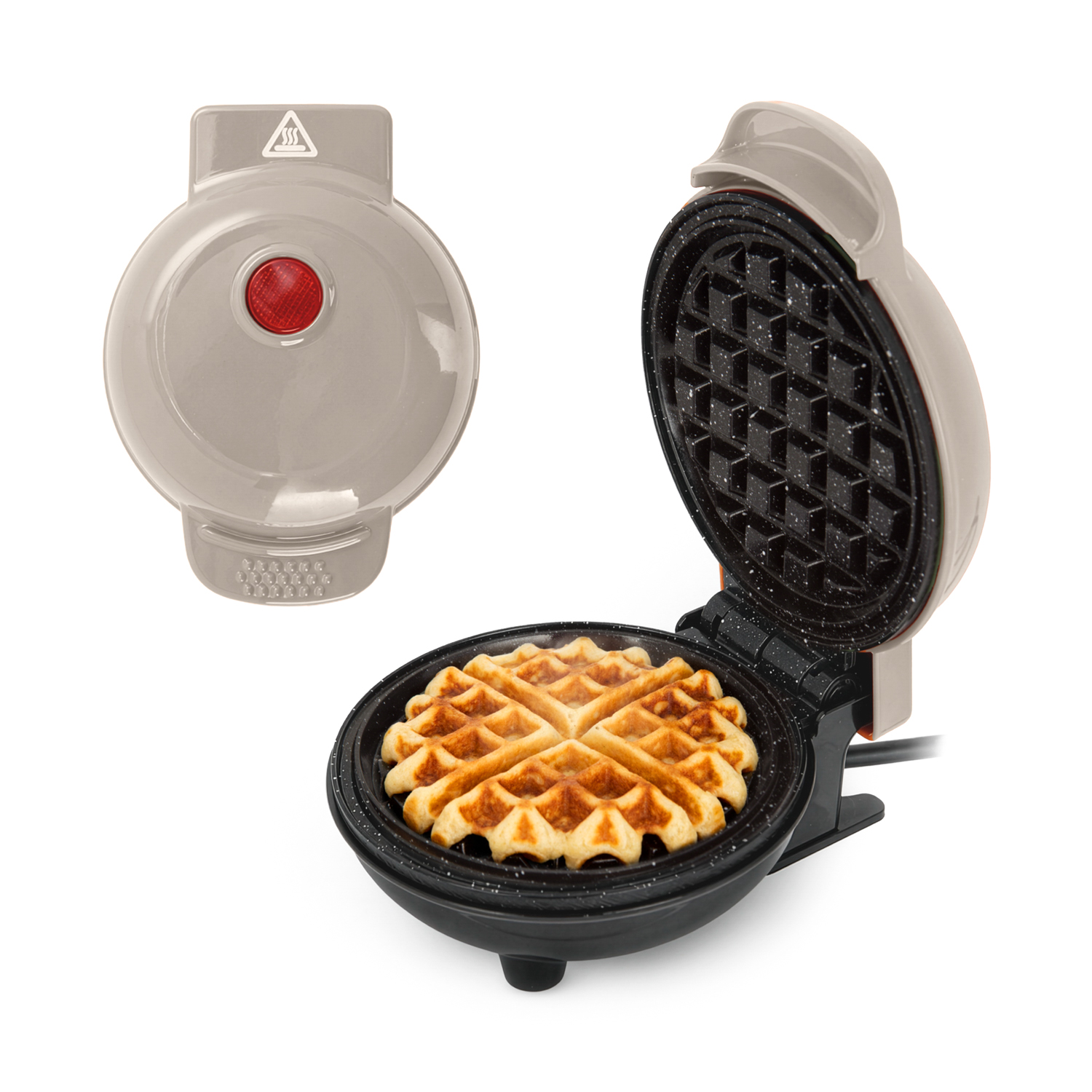 Mini piastra waffle 12 cm tortora