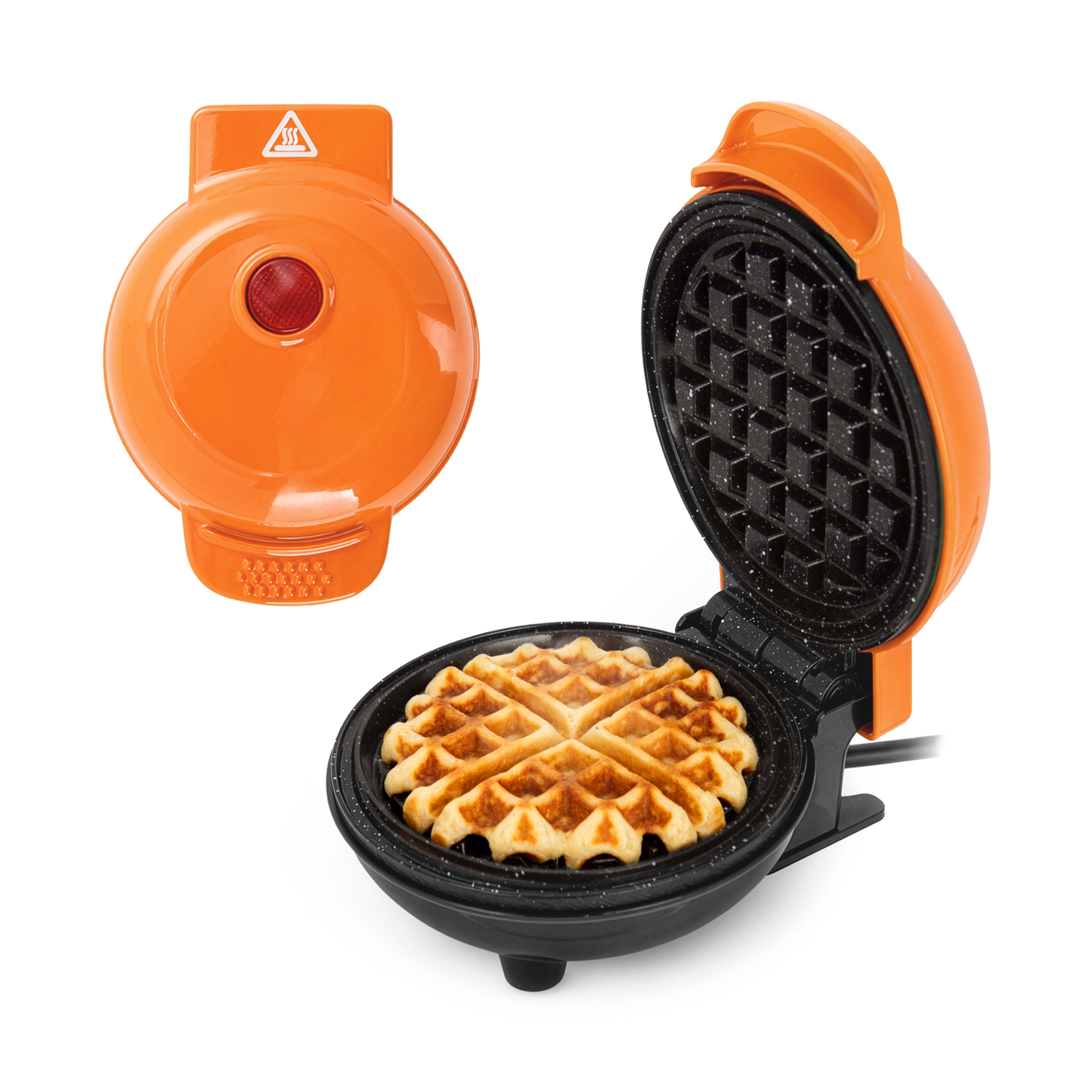 Mini piastra waffle 12 cm arancione