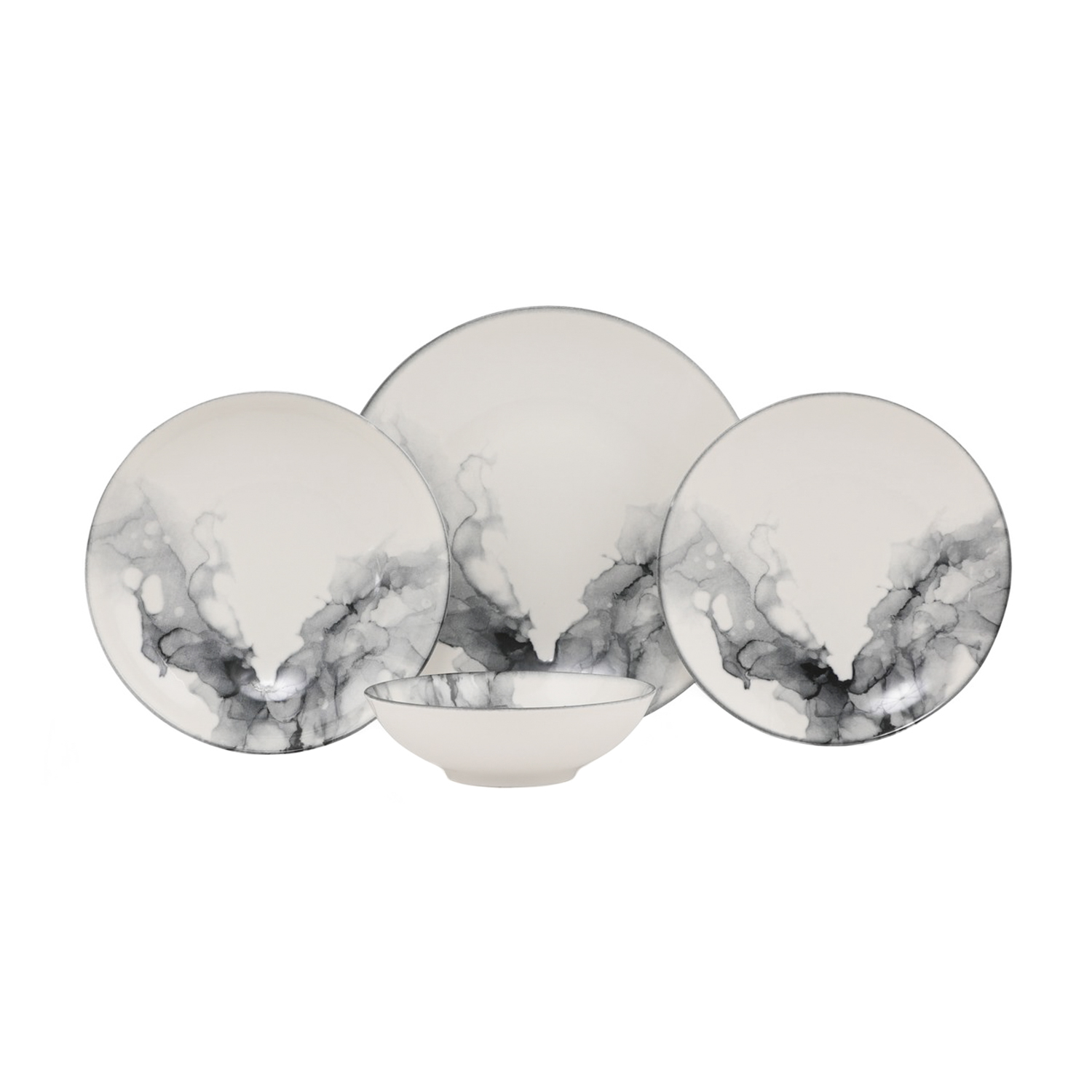 Set 24 pezzi tavola black and white