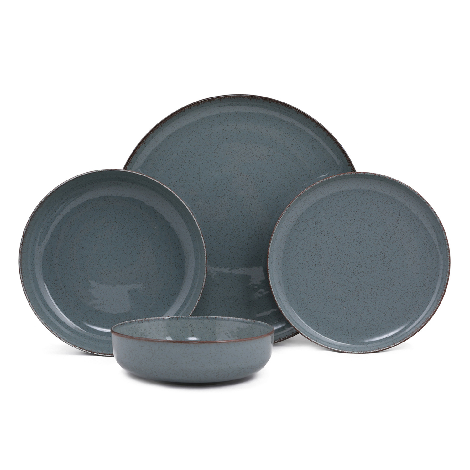 Set 24 pezzi tavola in porcellana blu