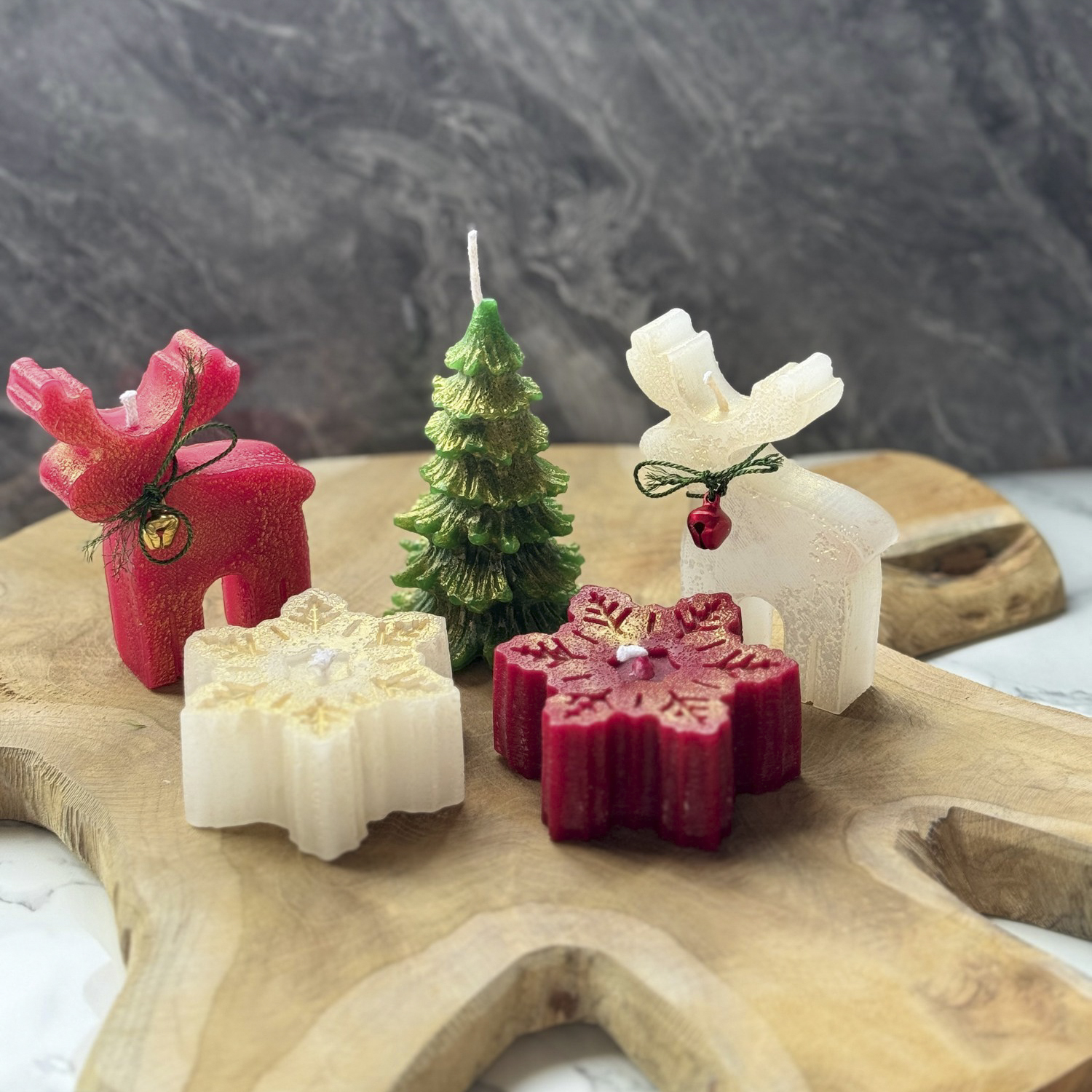 Altri Brand Set 5 Candele Natale Albero, Renne E Fiocchi No Colore