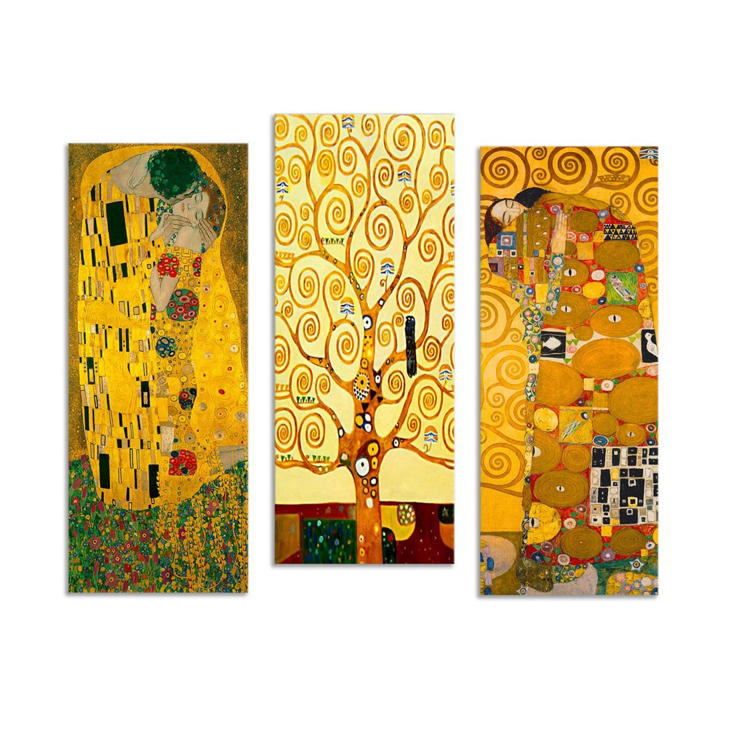 Quadro 3 pannelli Klimt 70x50 cm