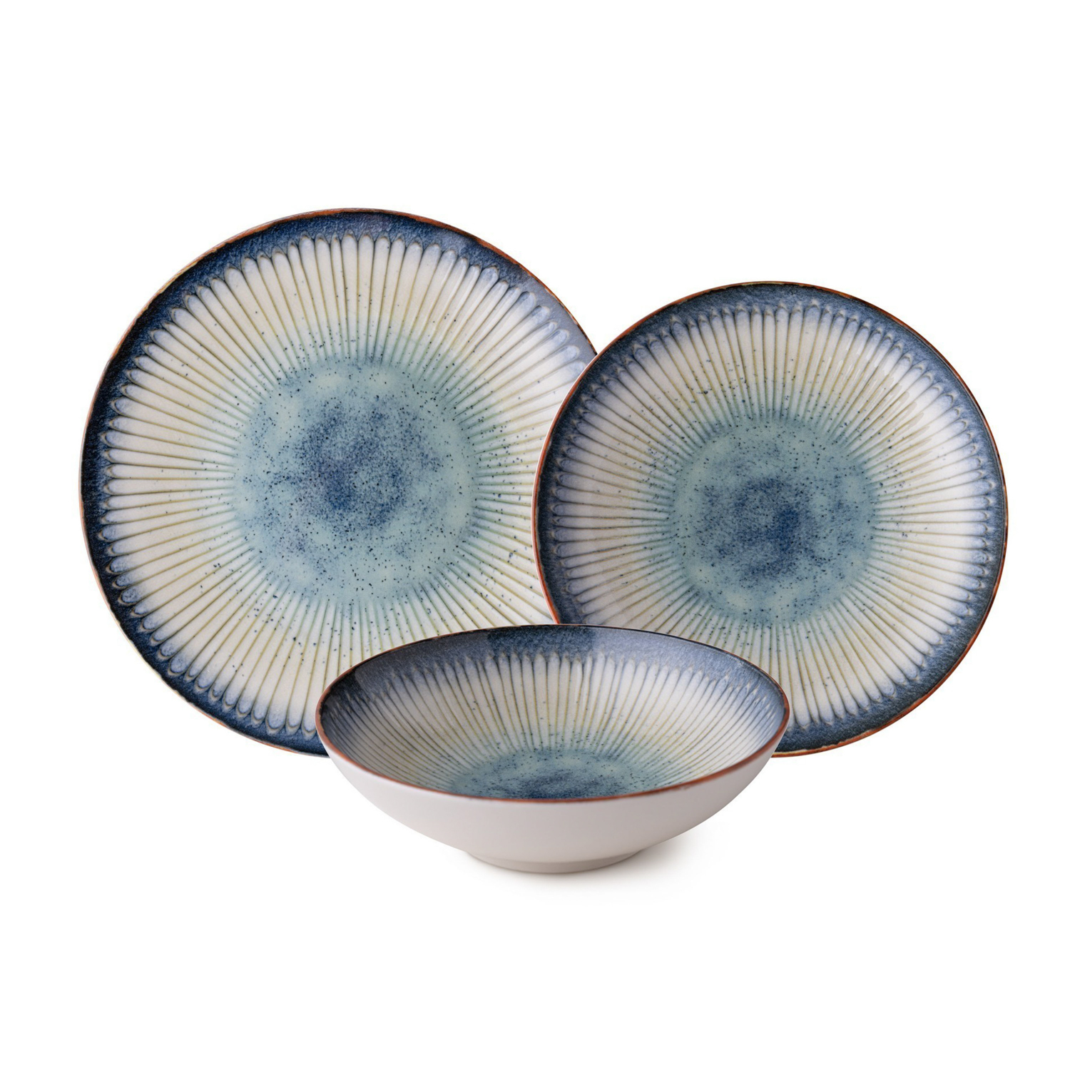Servizi 24 piatti porcellana decoro blu azzurro