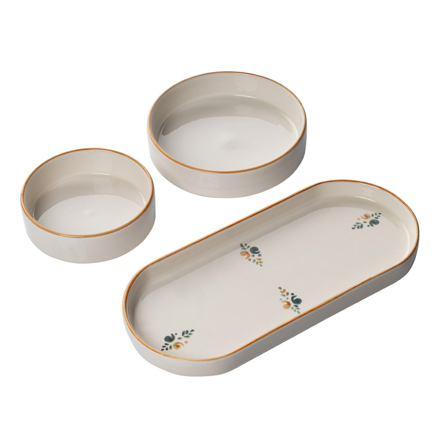 Servizio 14 piatti in ceramica decorata