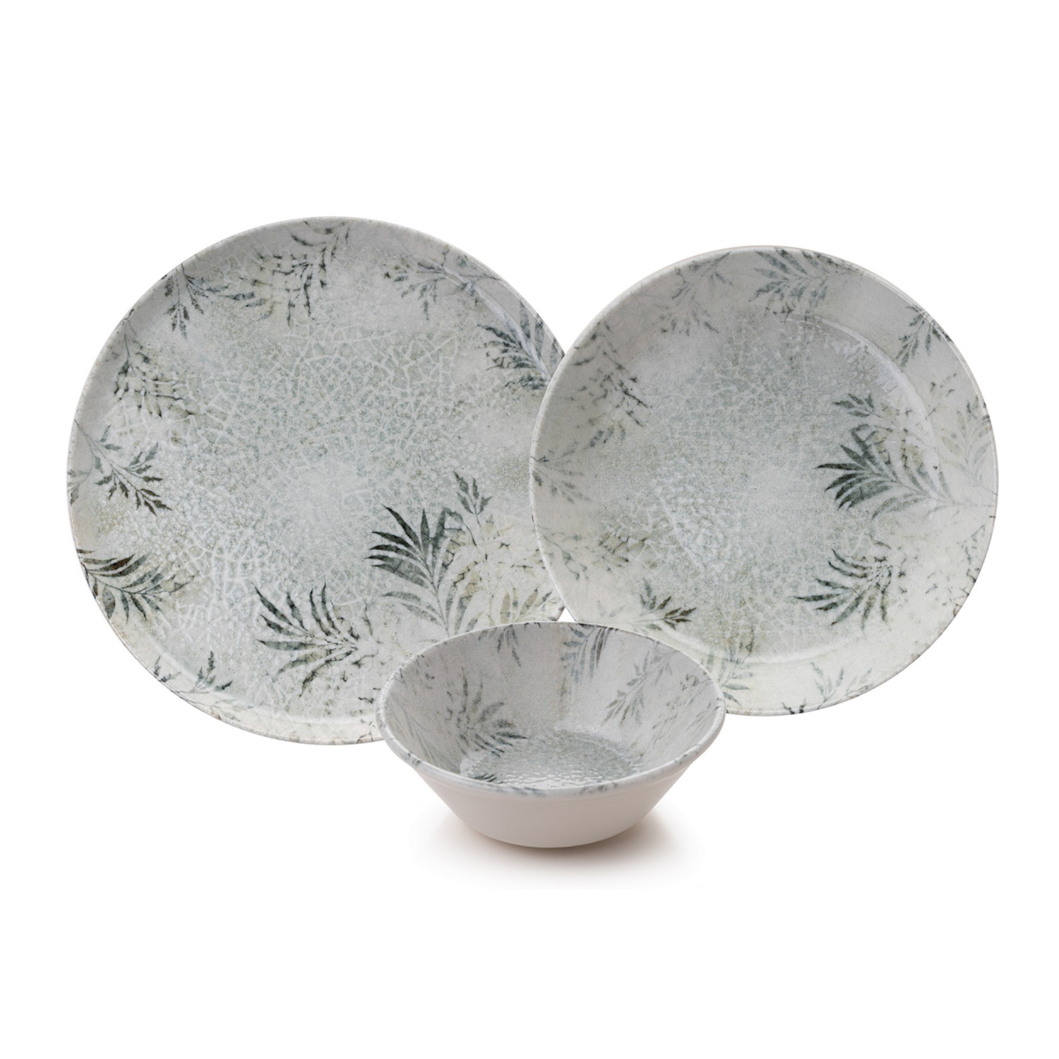 Servizio 18 piatti porcellana foglie