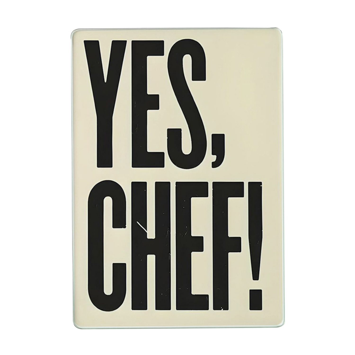 Tagliere in vetro scritta Yes chef 20x30 cm
