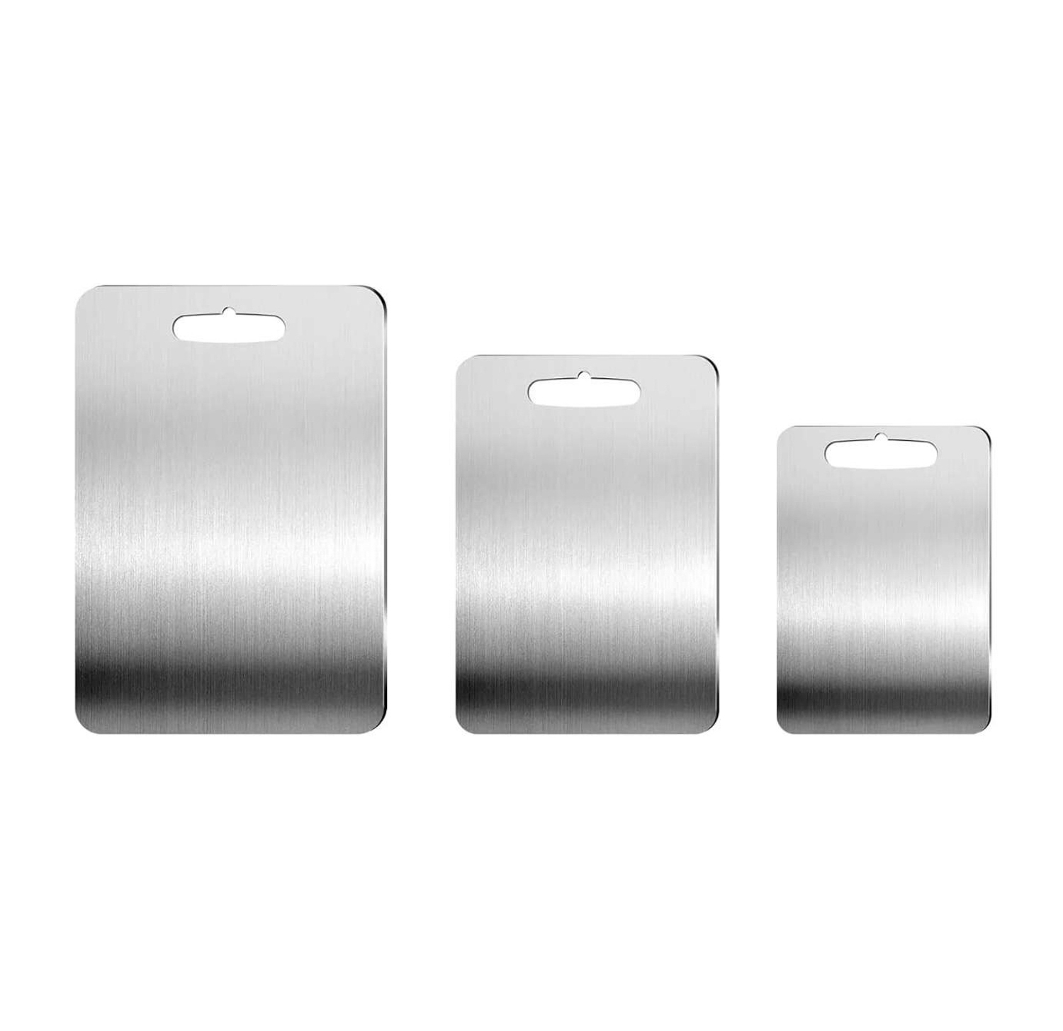 Servizio 3 taglieri in acciaio inox