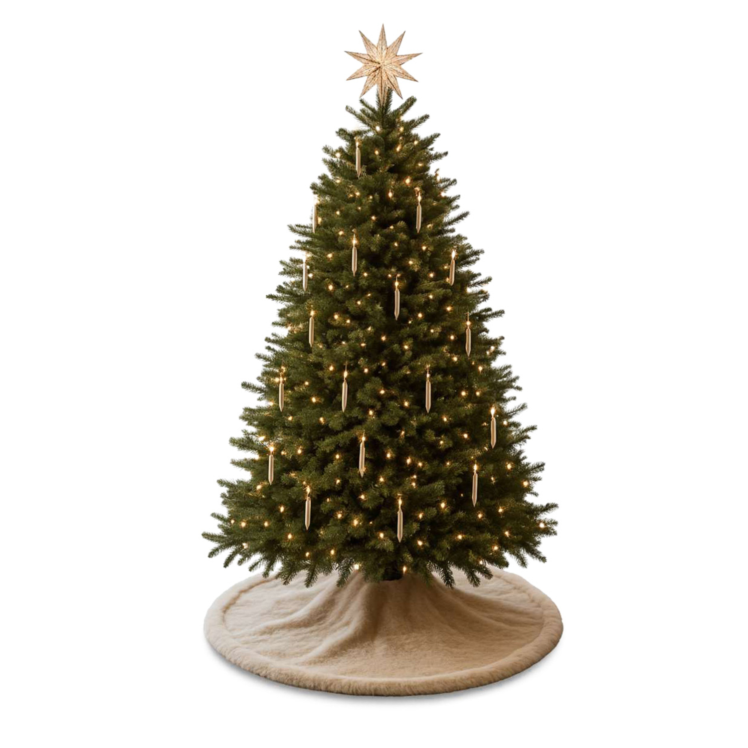 Tappeto copribase per albero di Natale beige, 100 cm