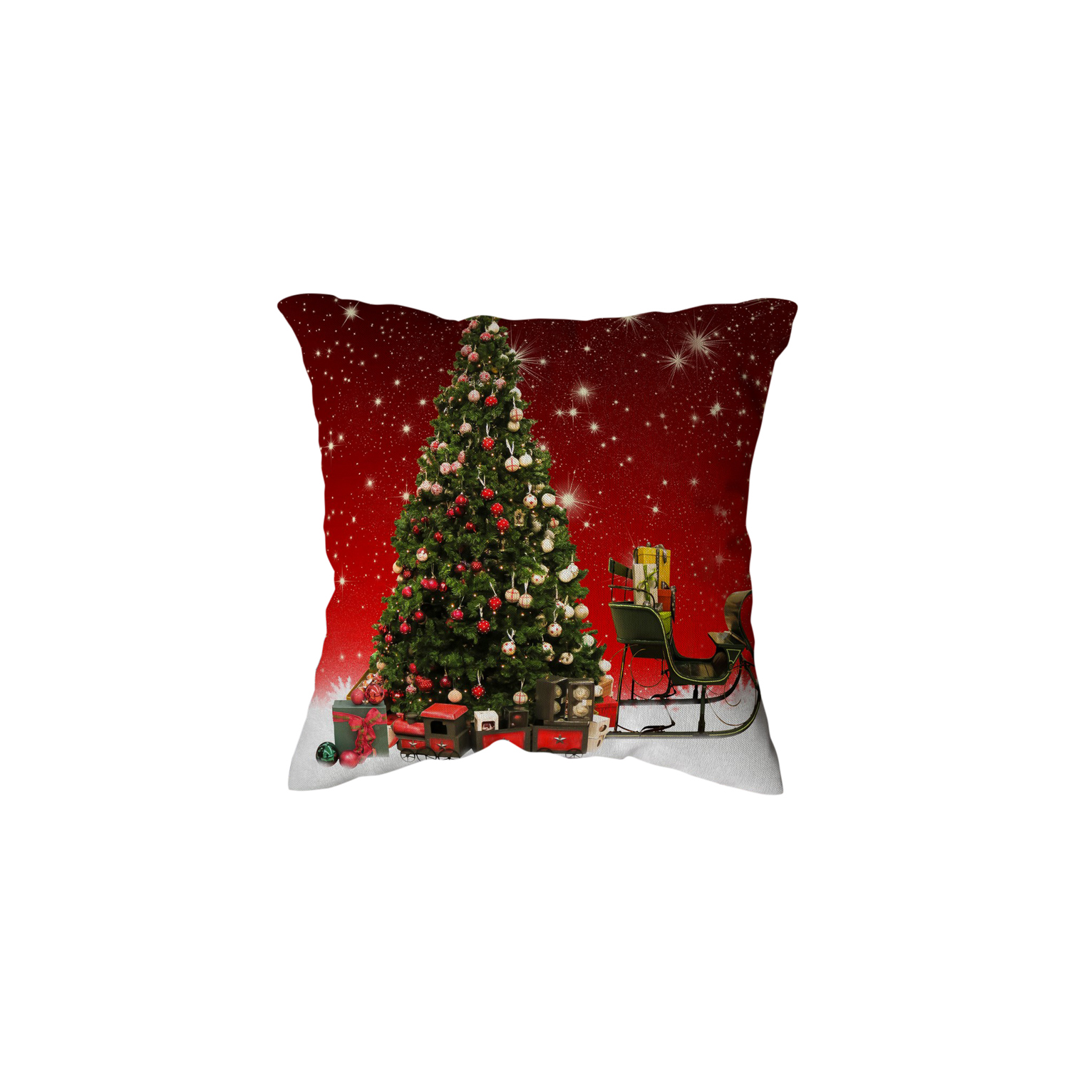Cuscino rosso albero di Natale