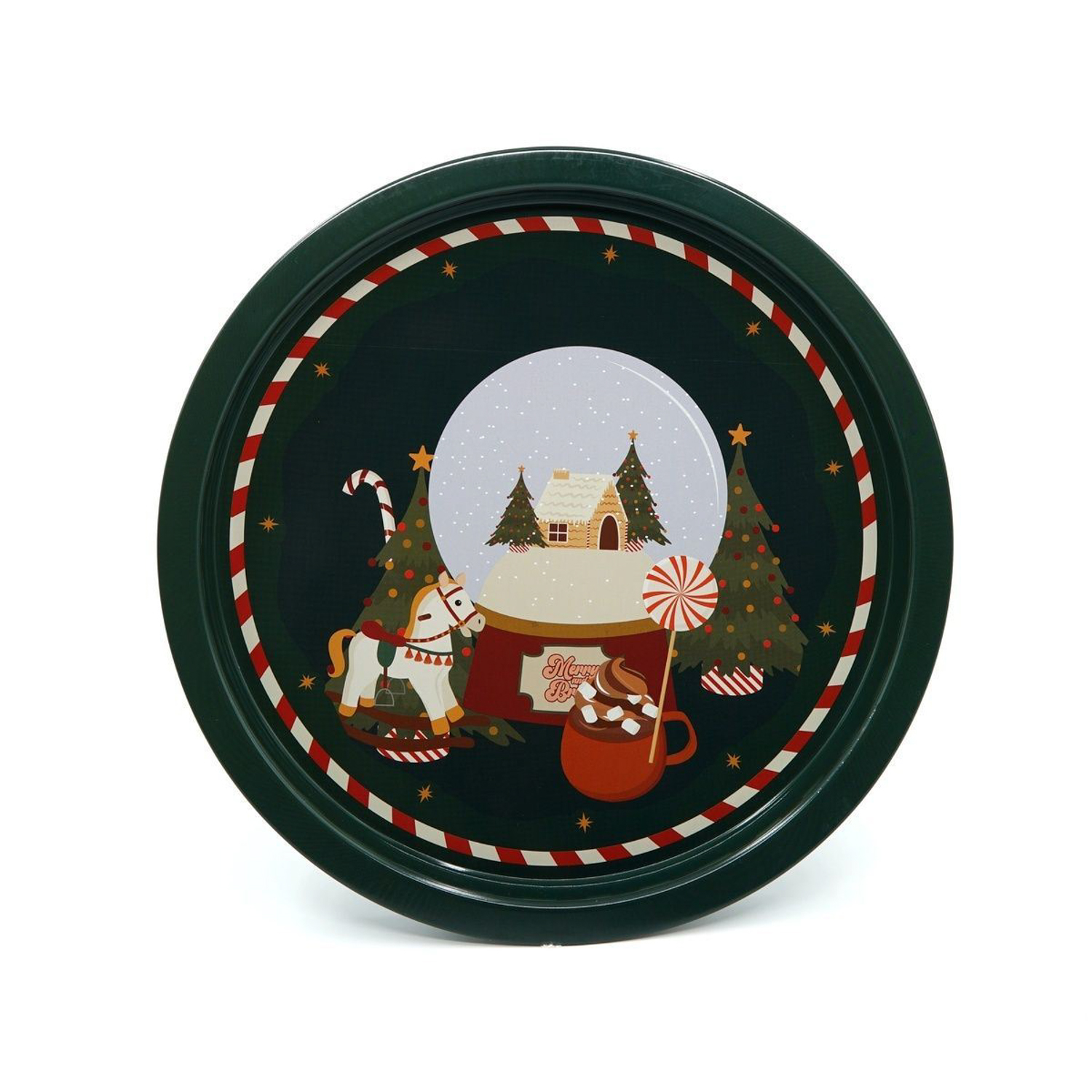 Vassoio natalizio nero 31,5 cm