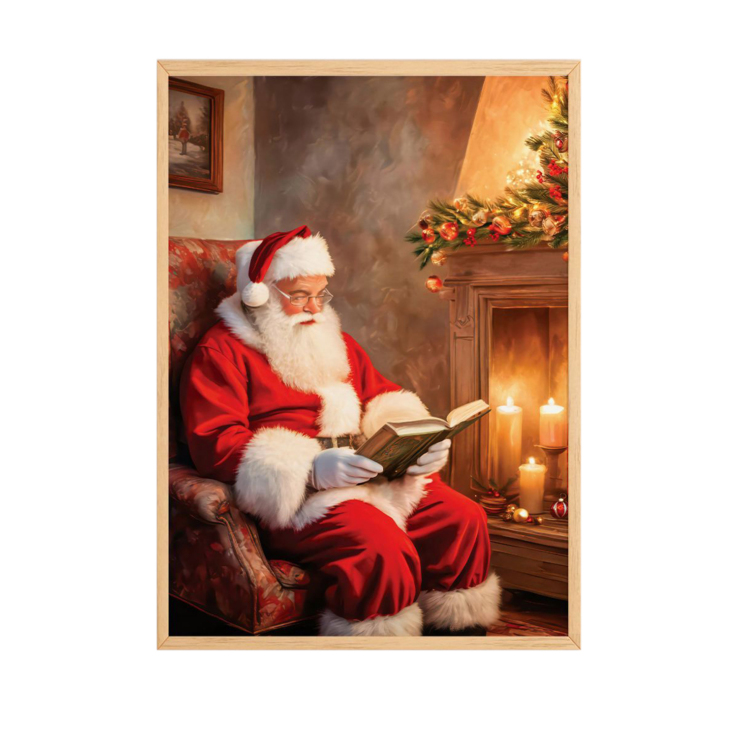 Quadro Babbo Natale 48x33 cm