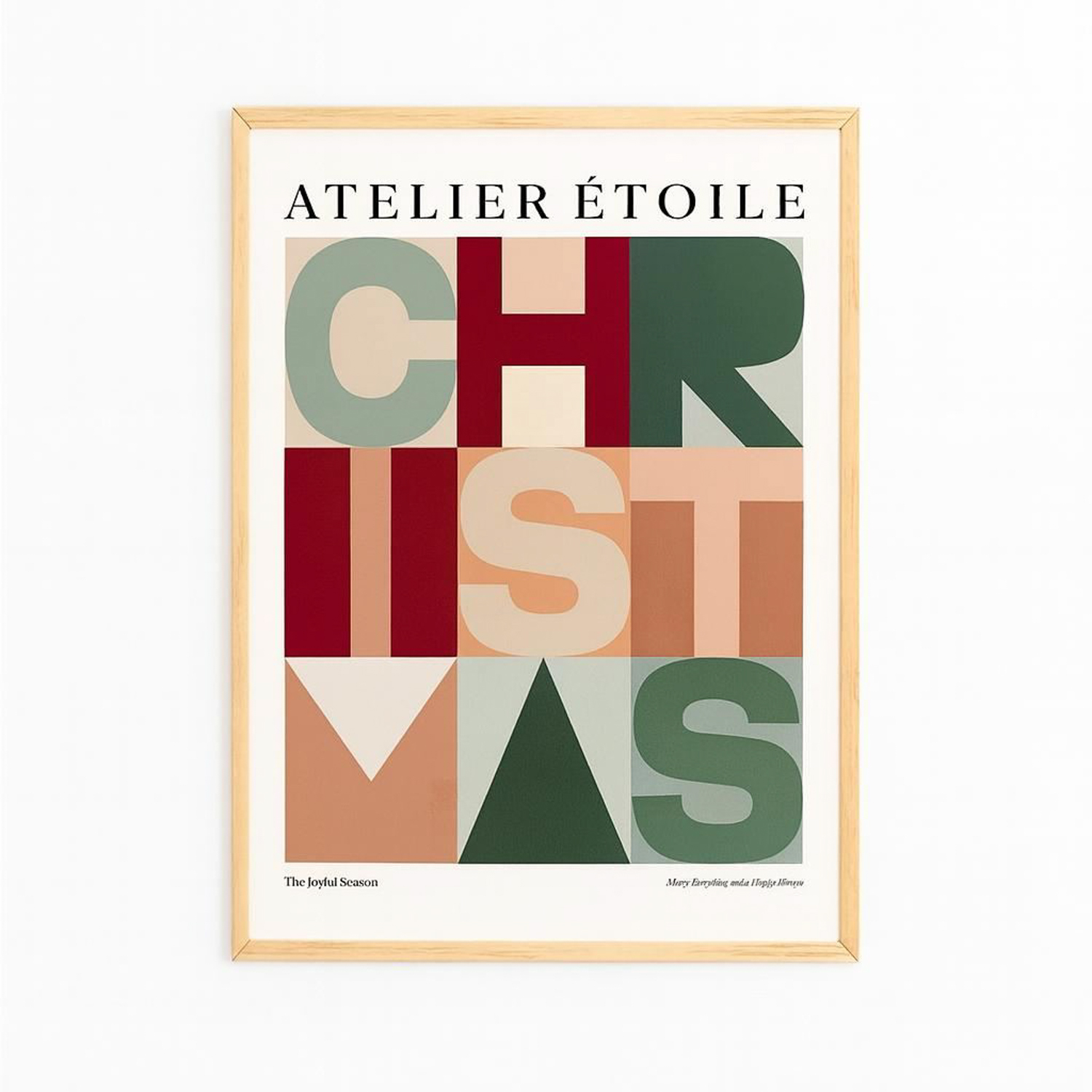 Quadro natalizio scritta Christmas 48x33 cm