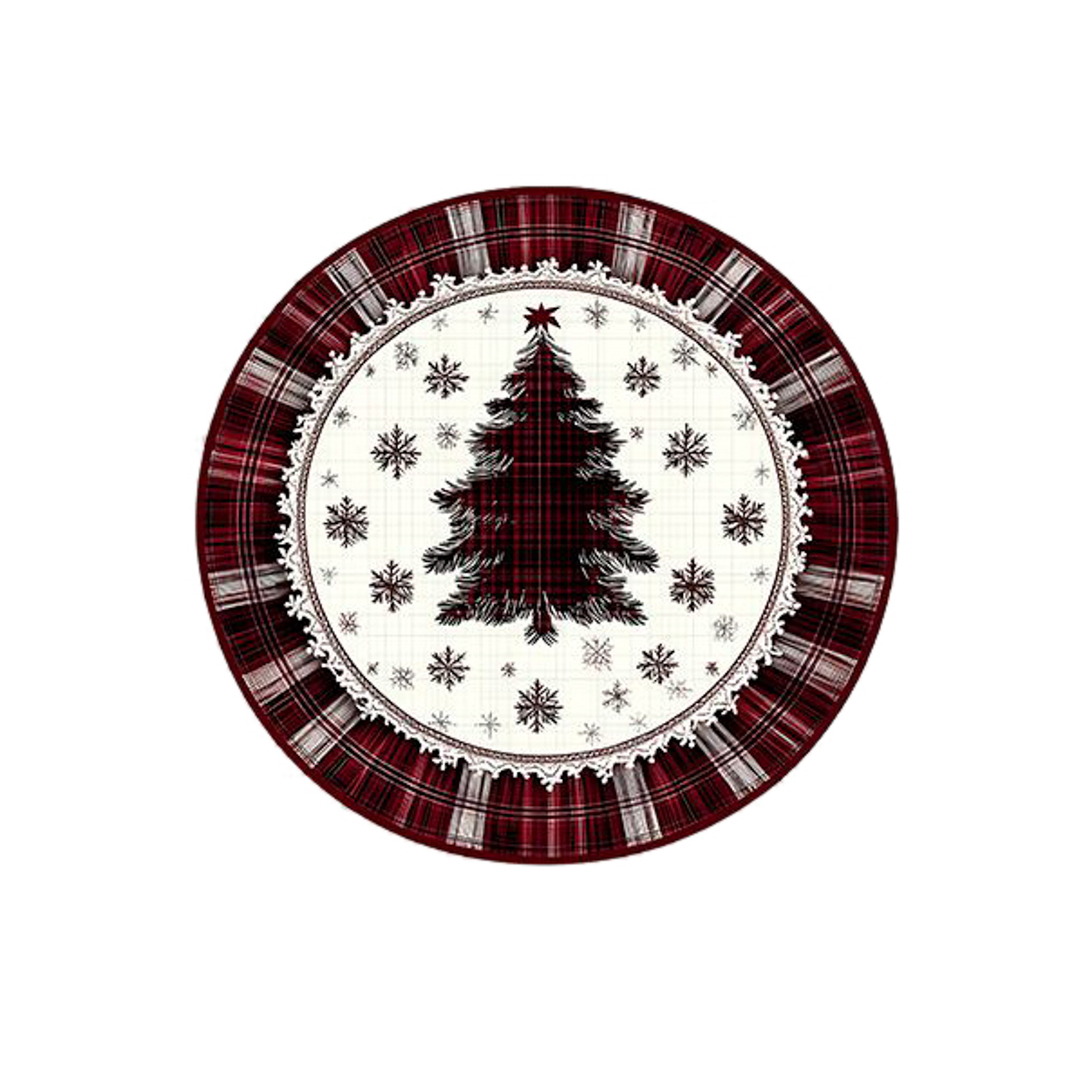Tappeto tondo 80 cm albero di Natale