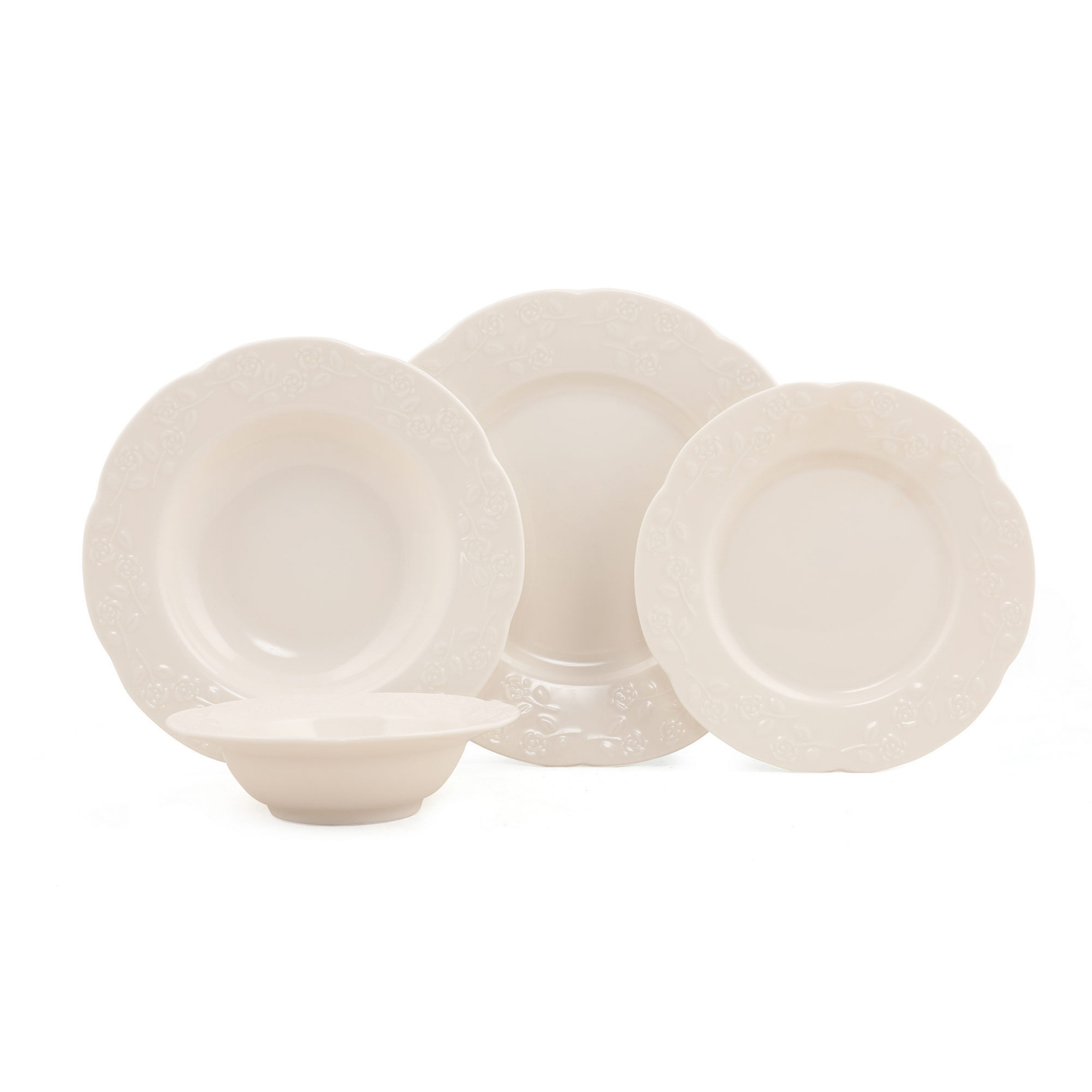 Set 24 piatti white flower