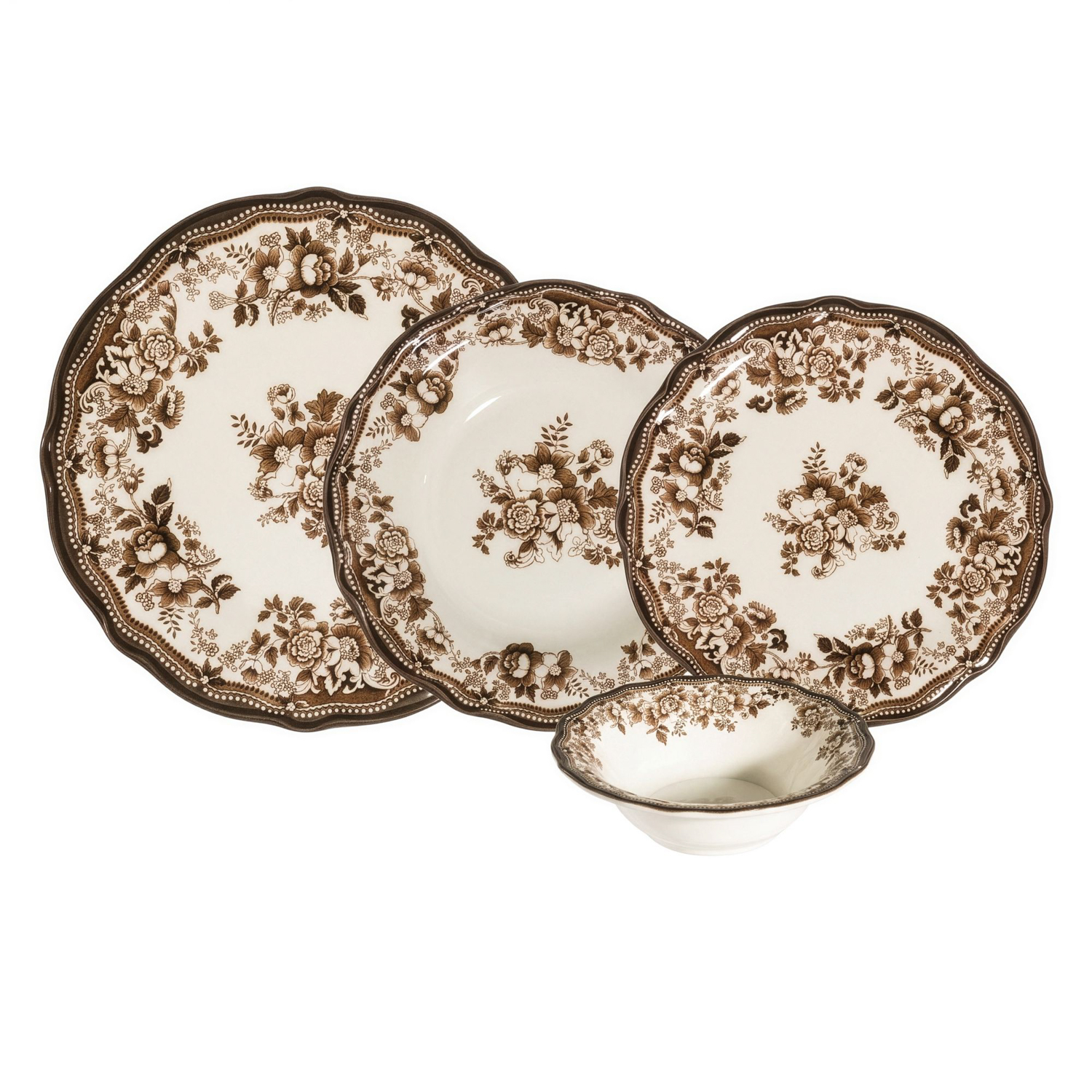 Set 24 piatti Velour marroni