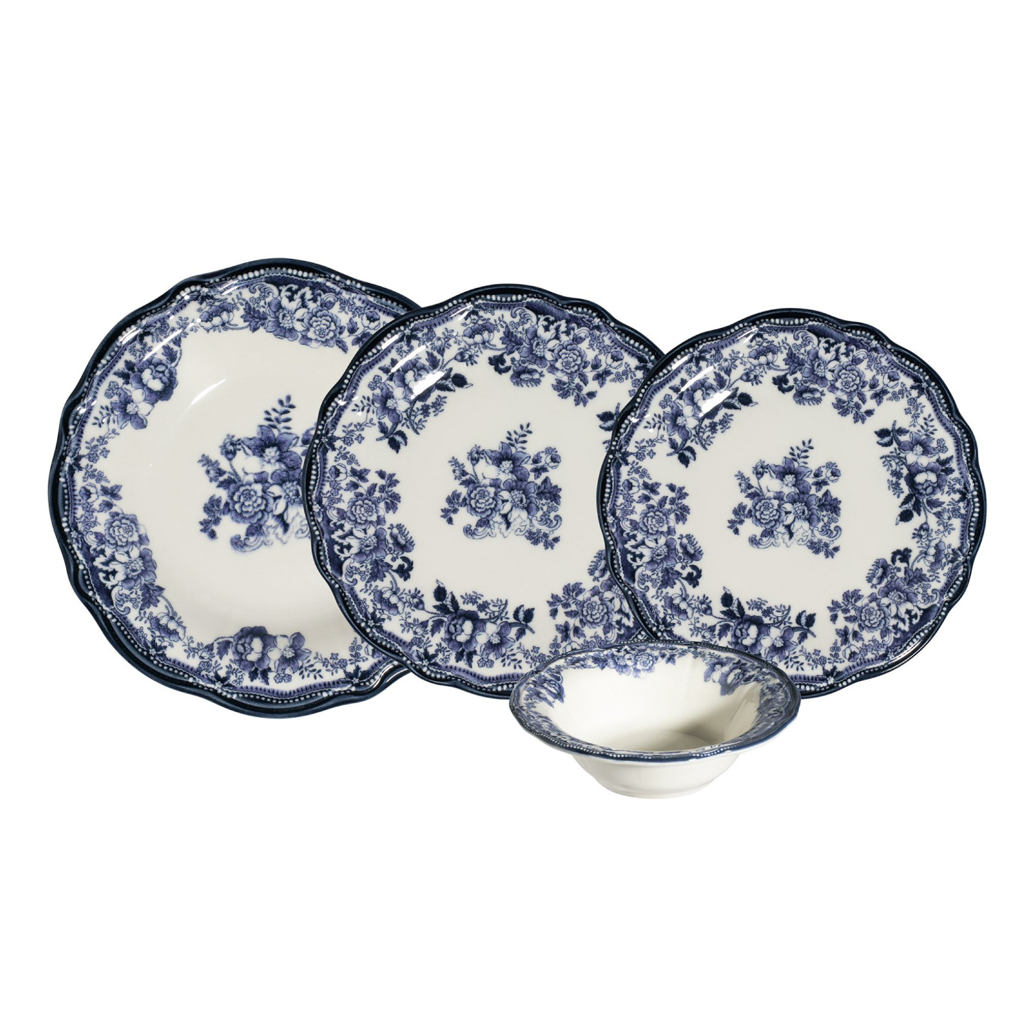 Set 24 piatti Velour blu