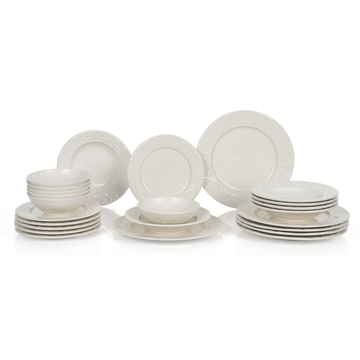 Set 24 piatti Roly crema