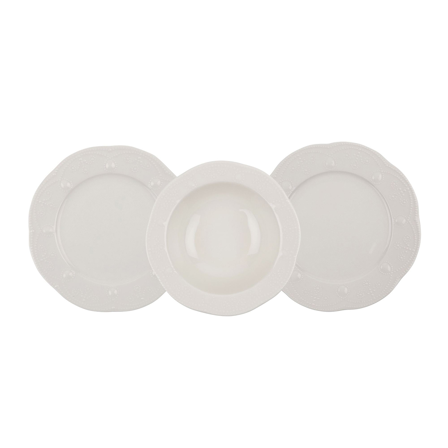 Set 24 piatti Fly crema