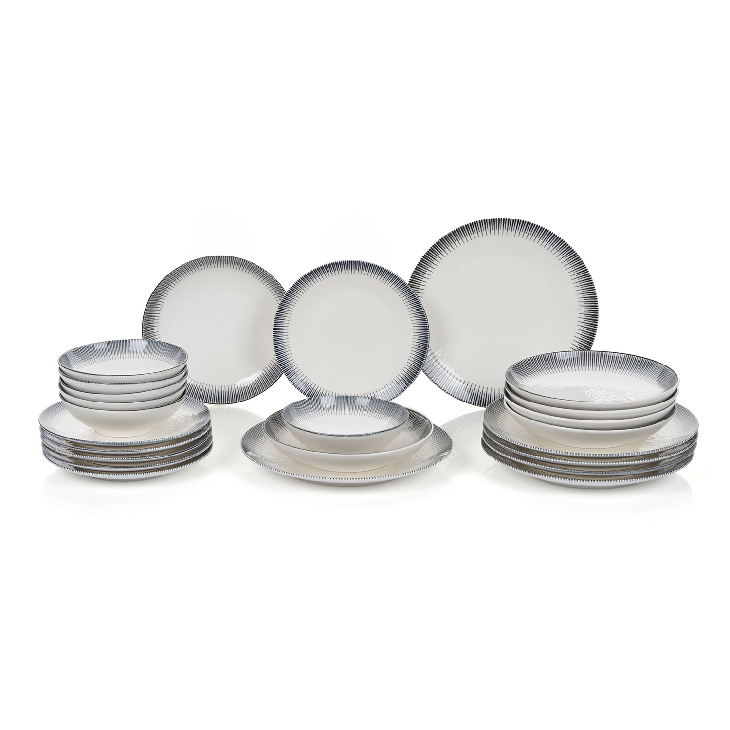 Set 24 piatti linee radiali