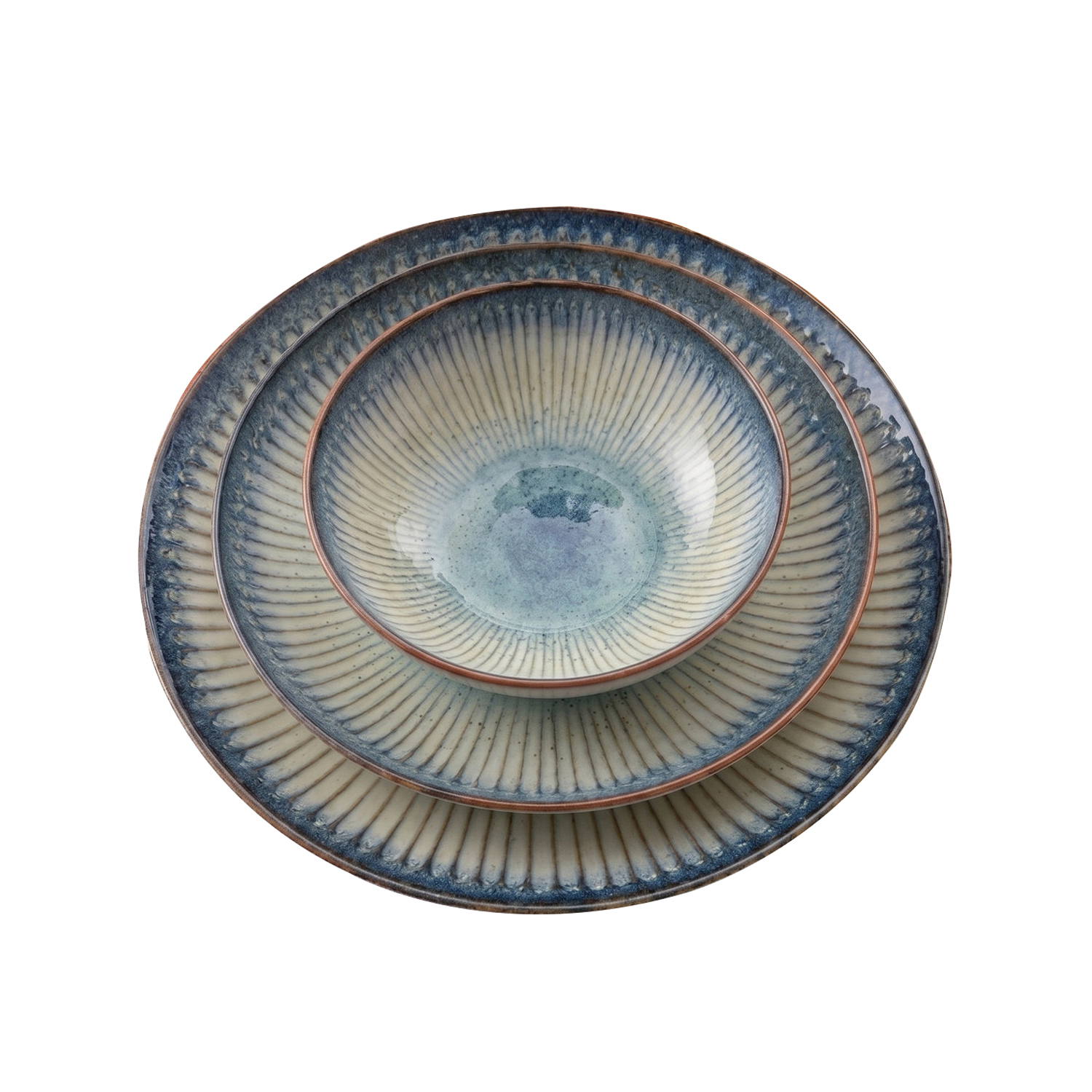 Set 24 piatti Ocean blu