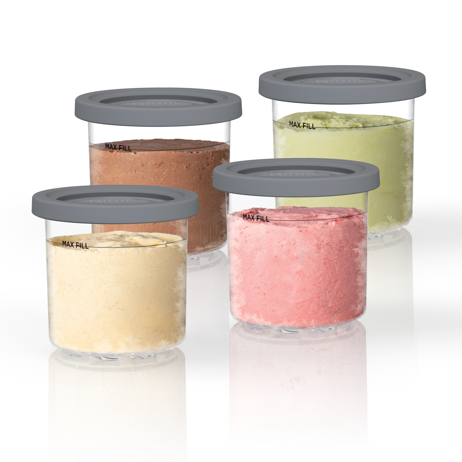 Set 4 vasetti per gelati e yogurt 470 ml