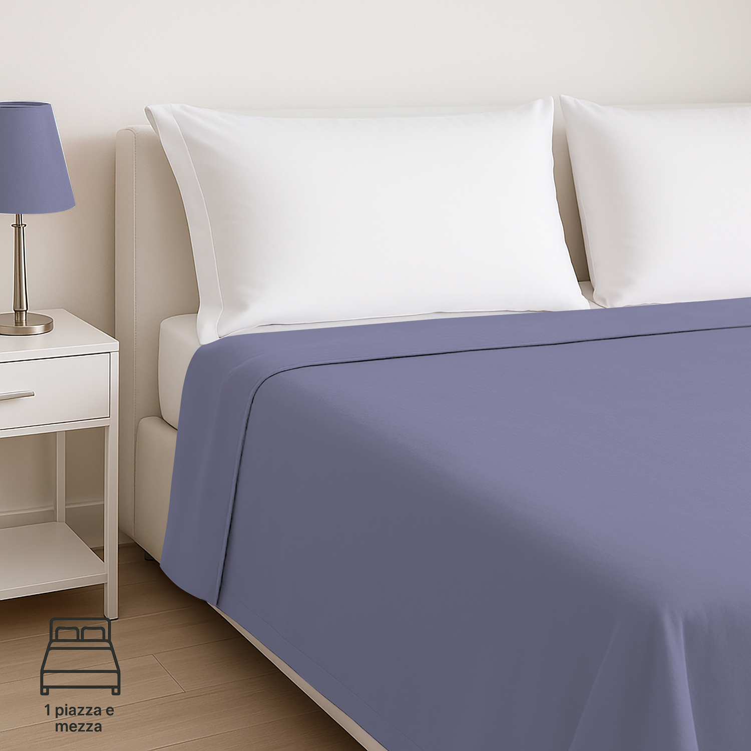 Lenzuolo piano in cotone, da 1 piazza e mezza