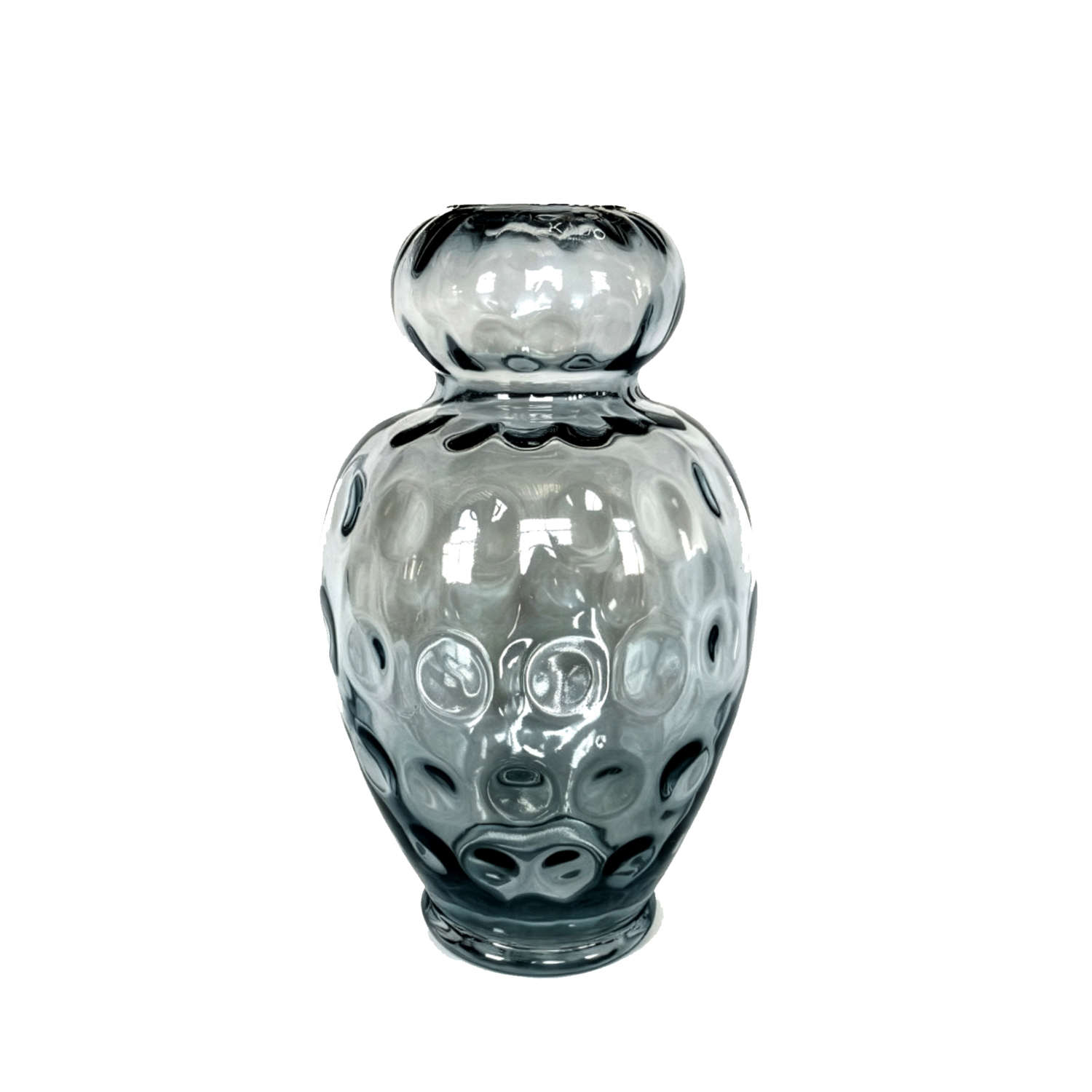 Vaso arredo vetro grigio 26,5 cm