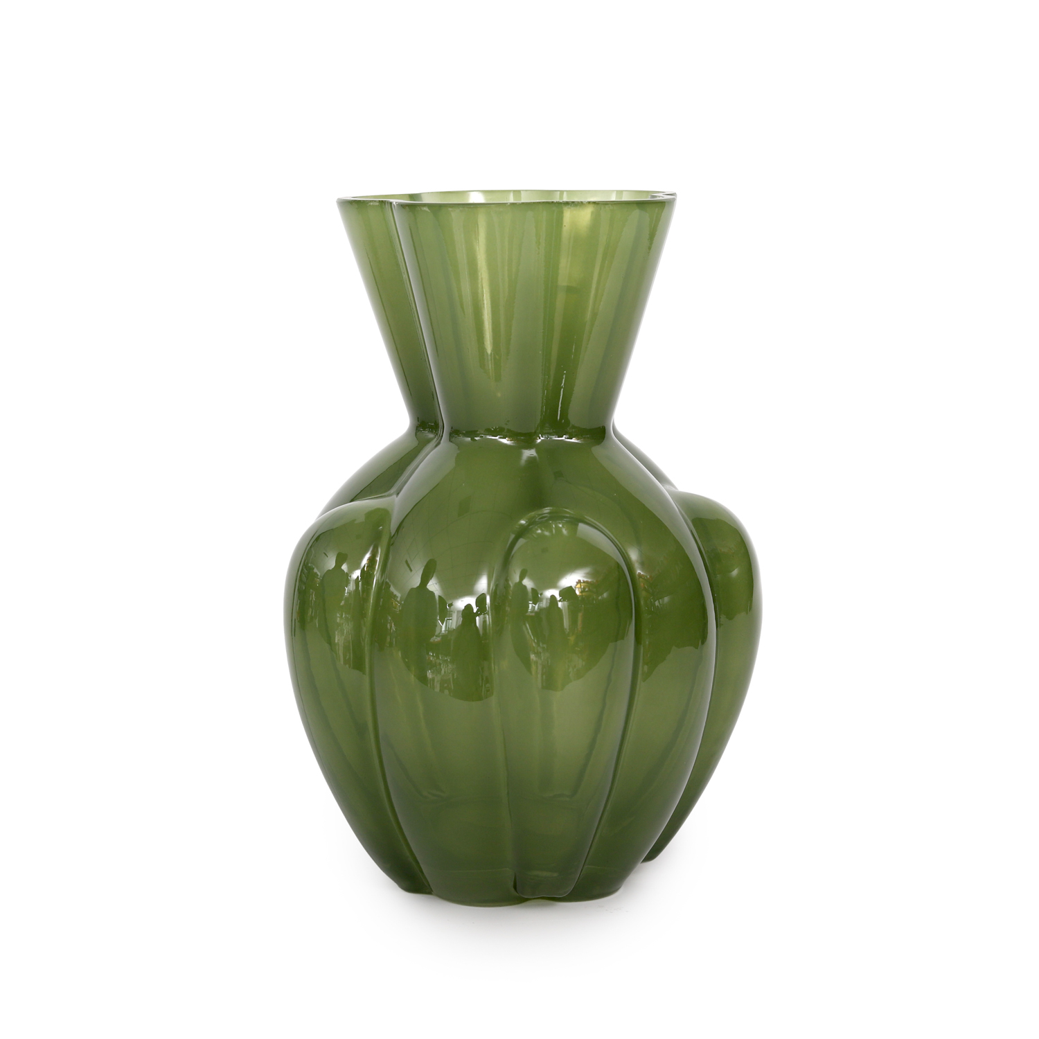 Vaso arredo vetro verde 25 cm