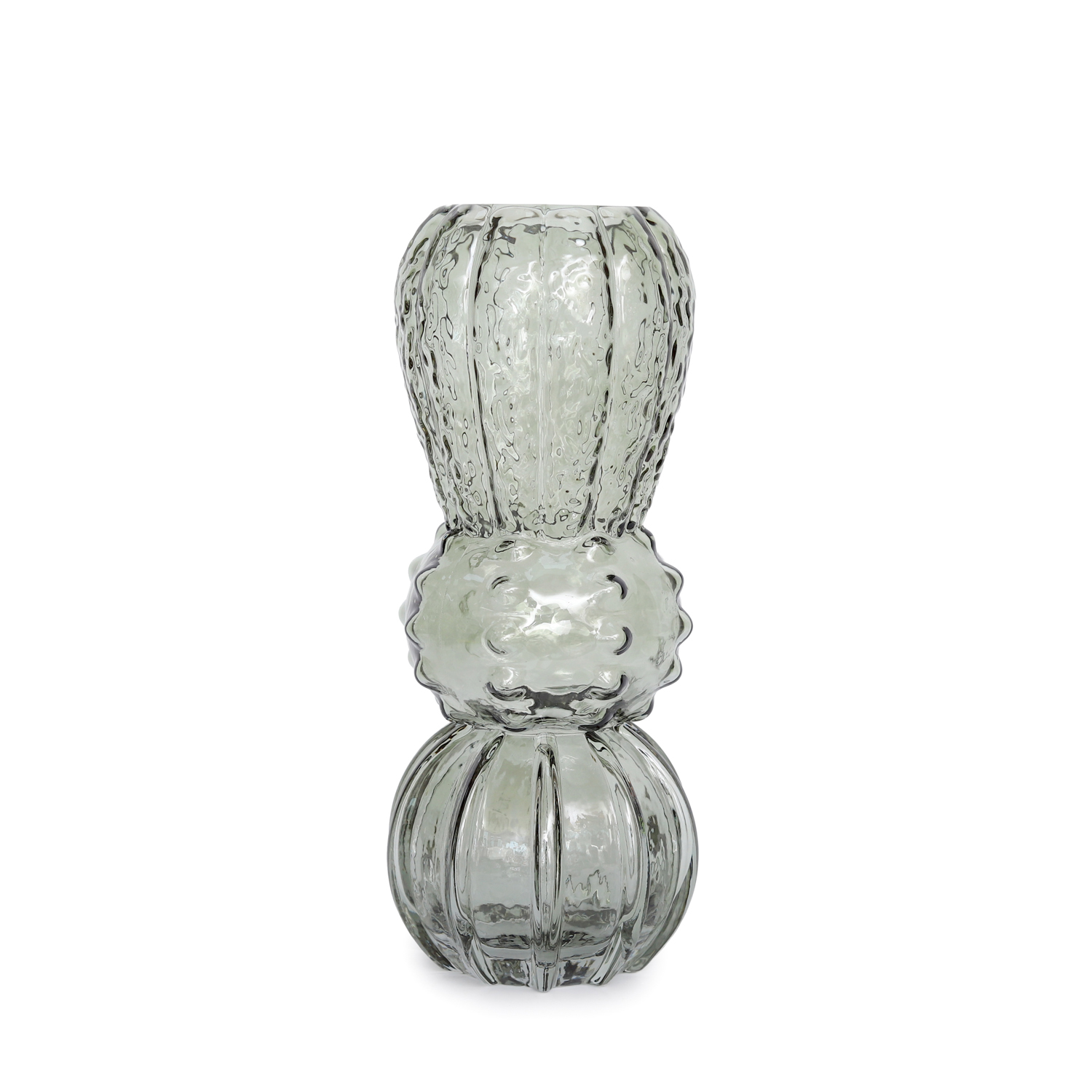 Vaso arredo vetro verde 30 cm