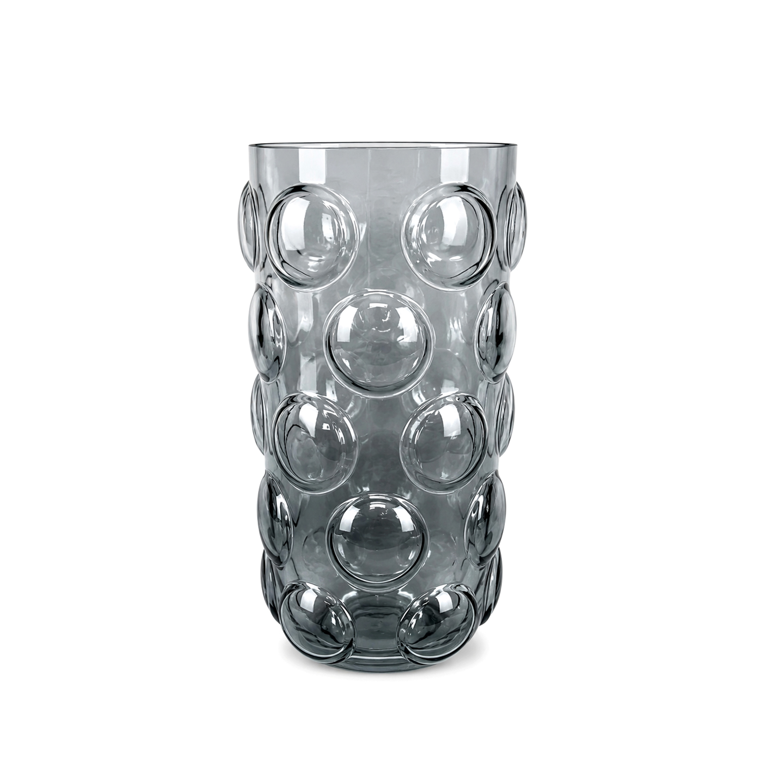 Vaso arredo vetro grigio 25,5 cm