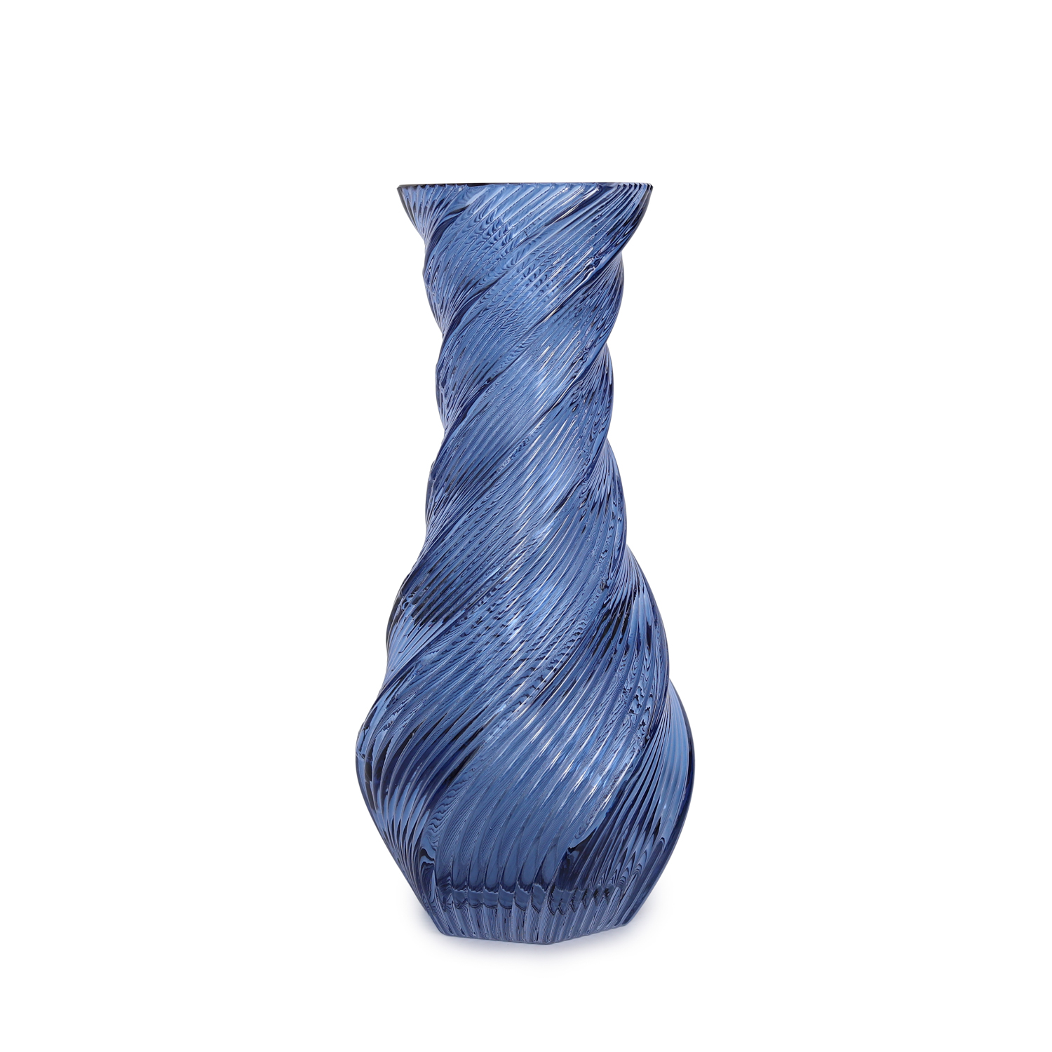 Vaso arredo vetro blu 30 cm