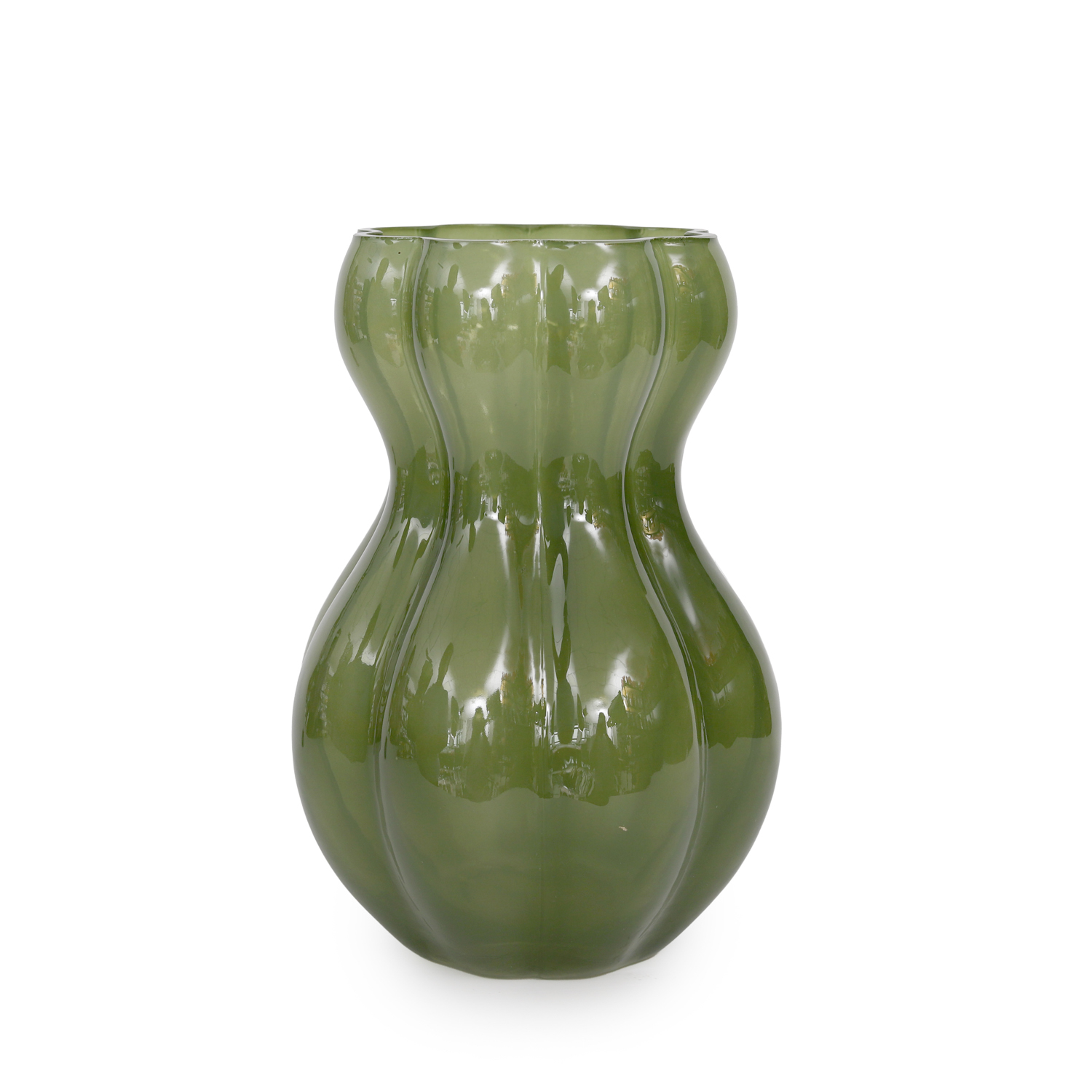 Vaso arredo vetro verde 25 cm