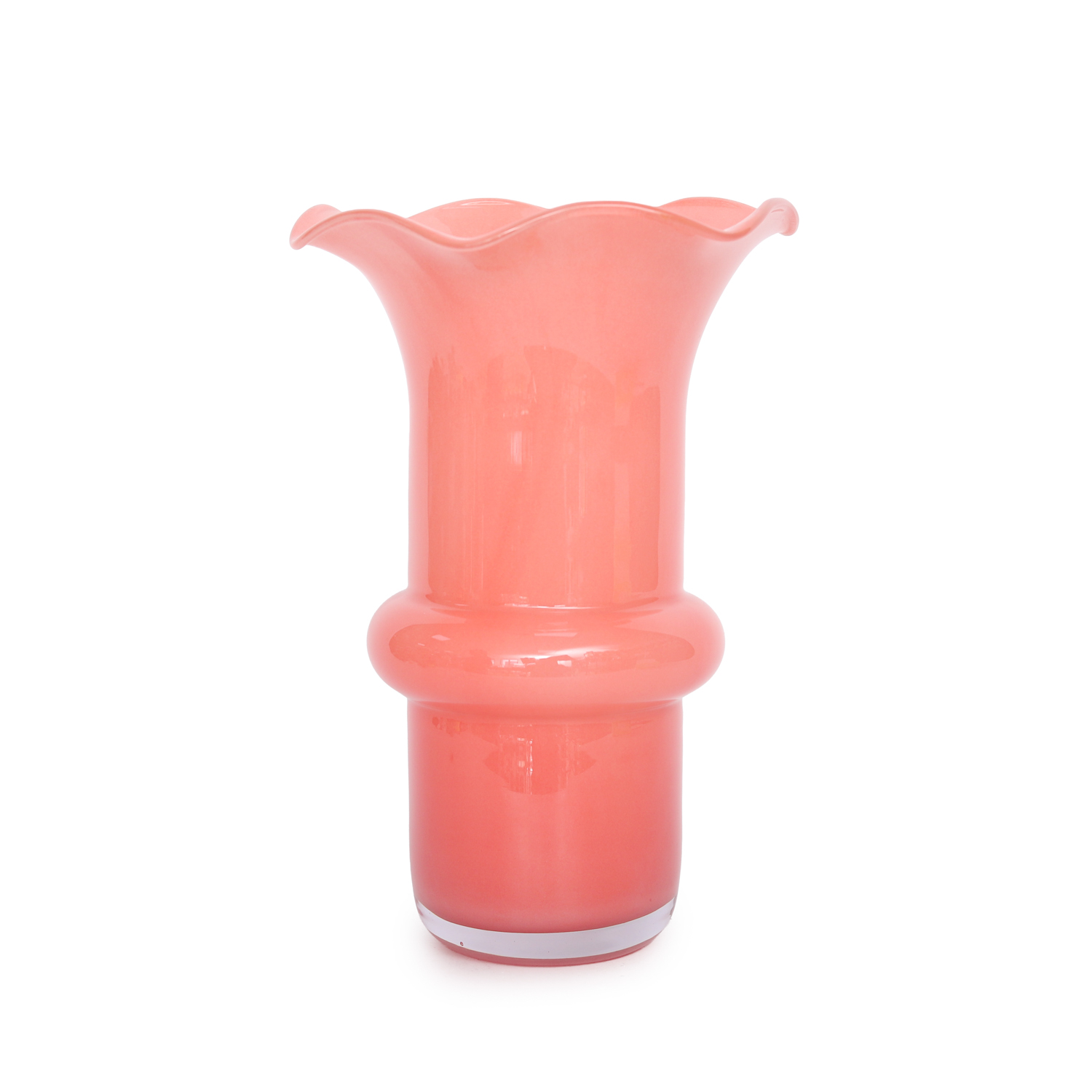 Vaso arredo vetro rosa 24,5 cm