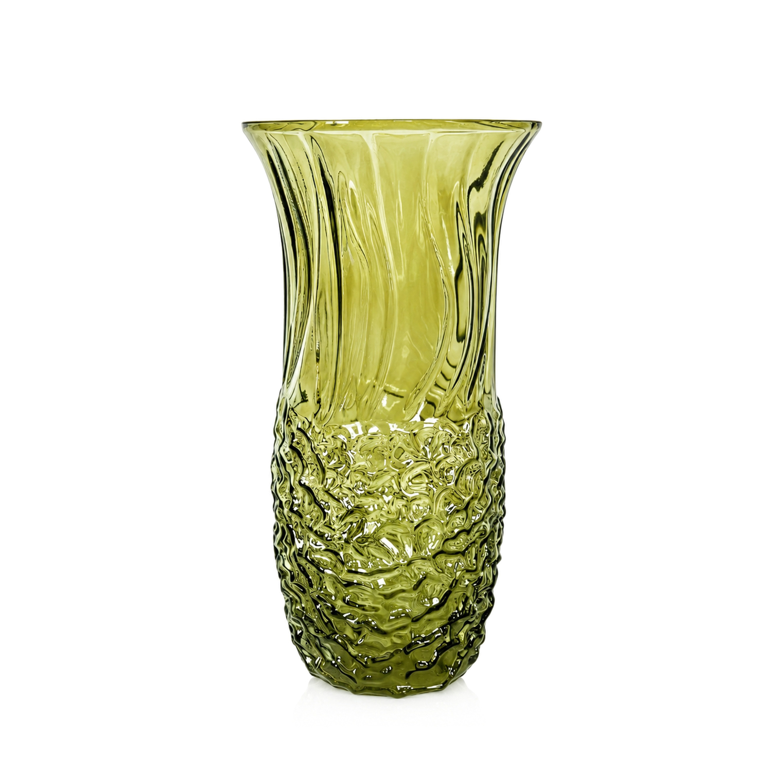 Vaso arredo vetro verde 30,5 cm