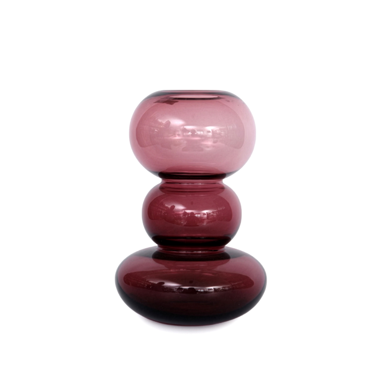 Vaso arredo vetro bordeaux 29,5 cm