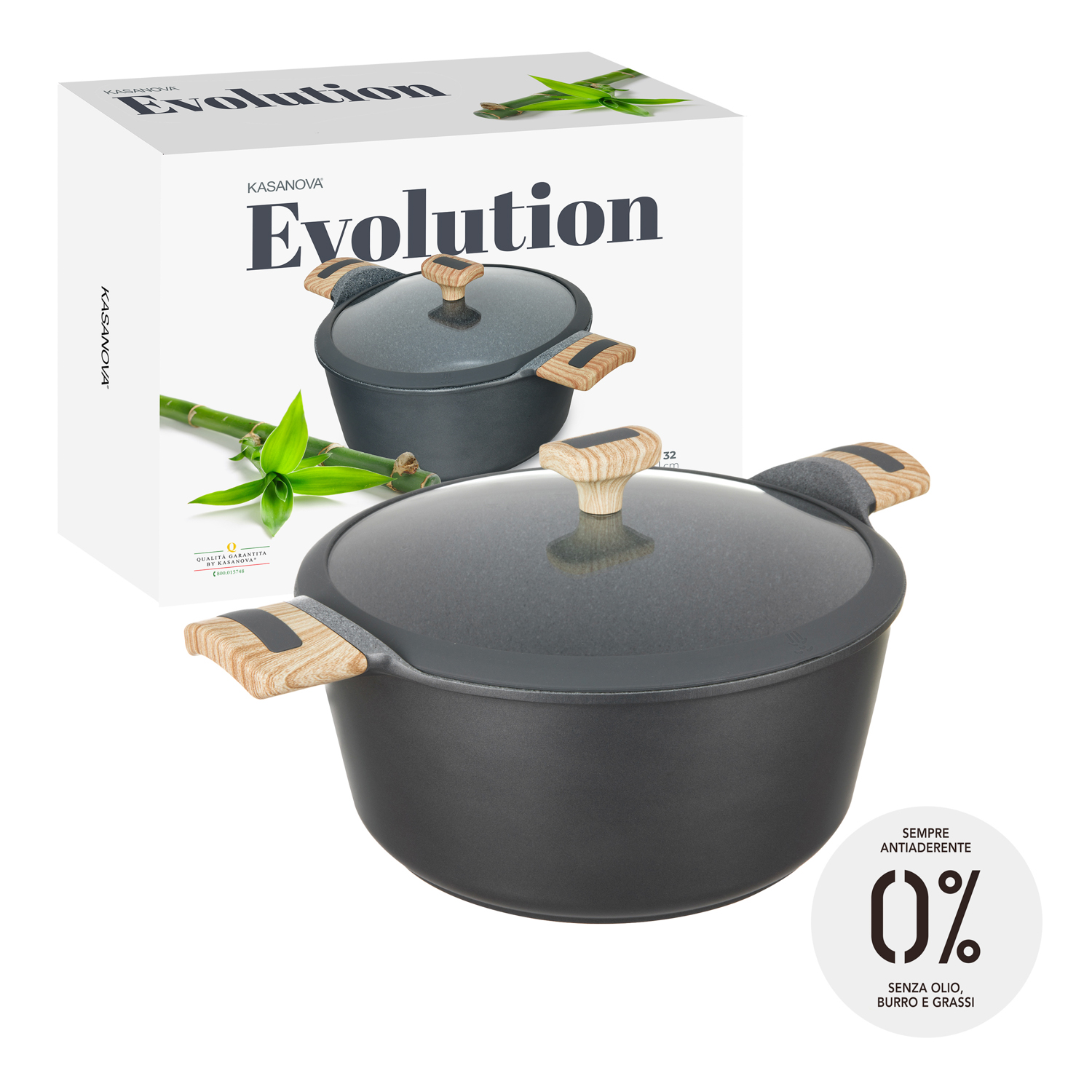 Casseruola 28 cm con coperchio Evolution